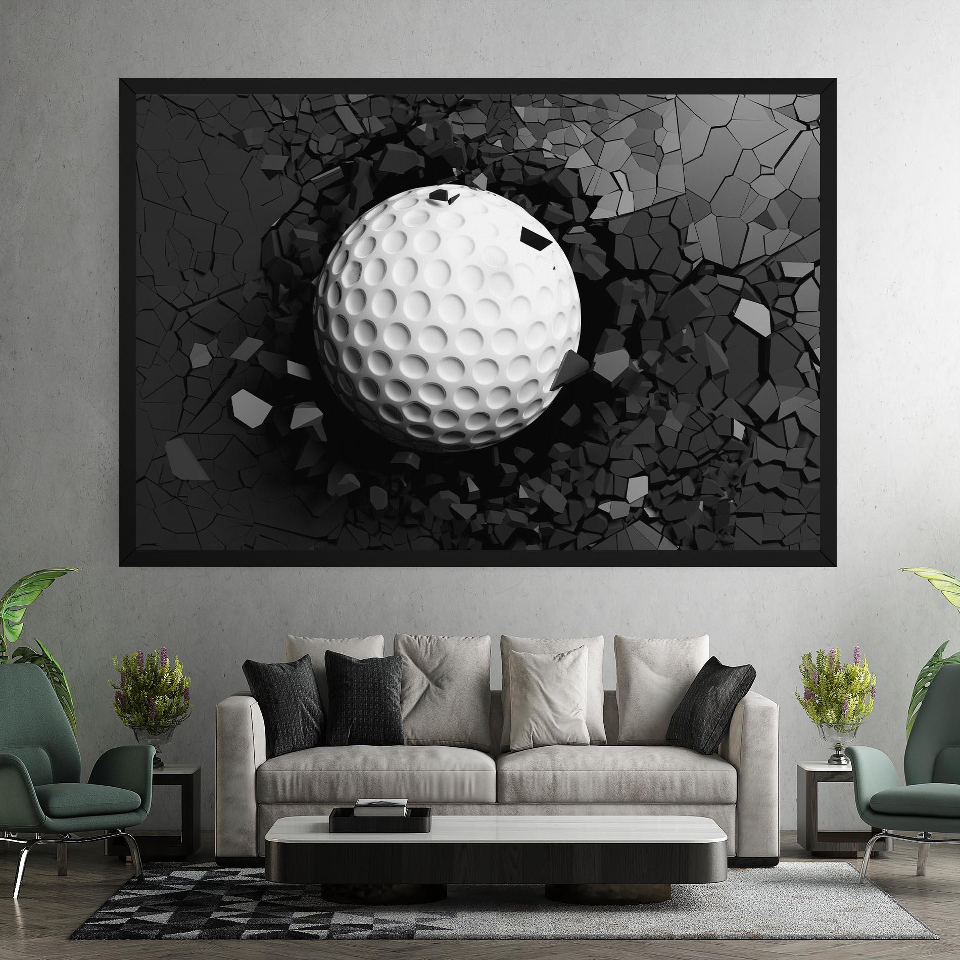 Tablou Canvas Black Wall Golf Ball mockup 7