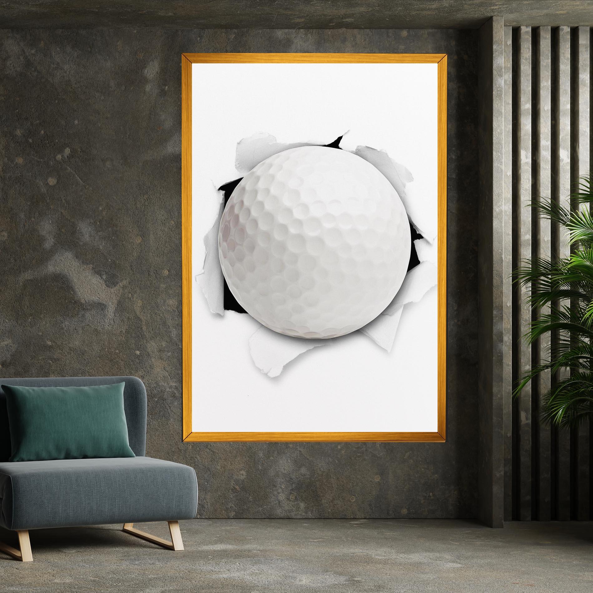 Tablou Canvas Golf Ball Bursting Hole mockup 7