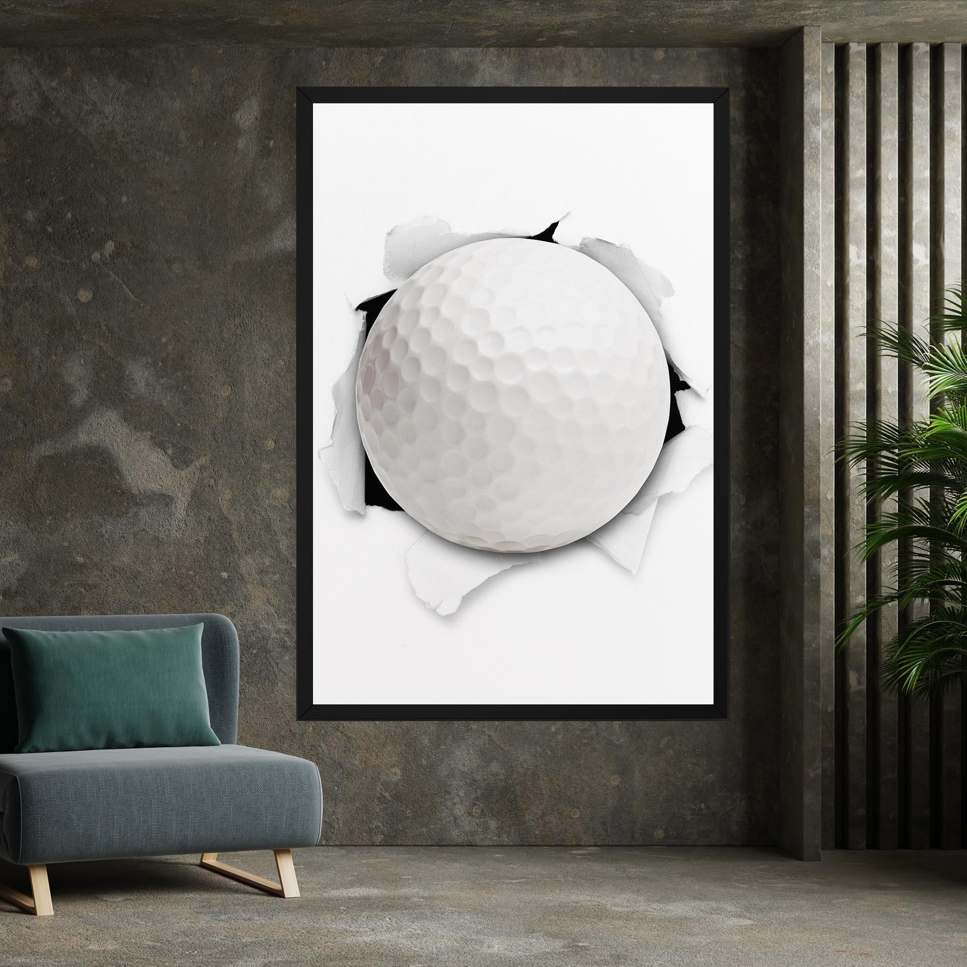 Tablou Canvas Golf Ball Bursting Hole mockup 7
