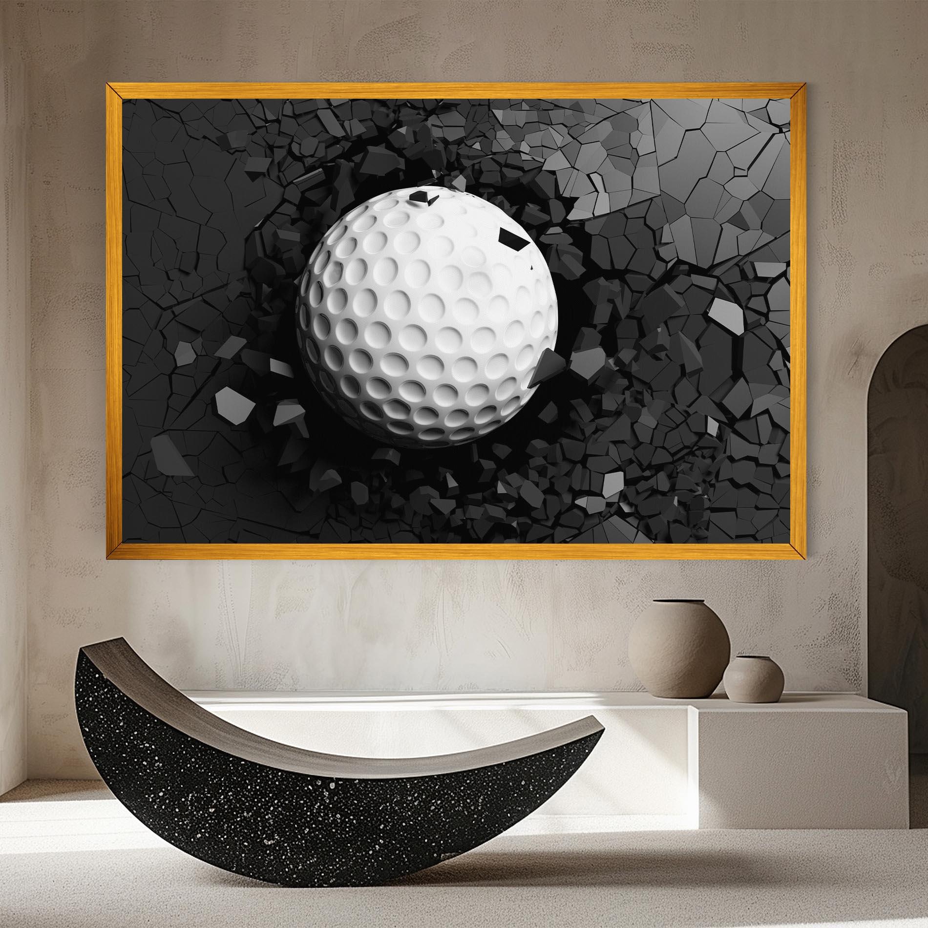 Tablou Canvas Black Wall Golf Ball mockup 8