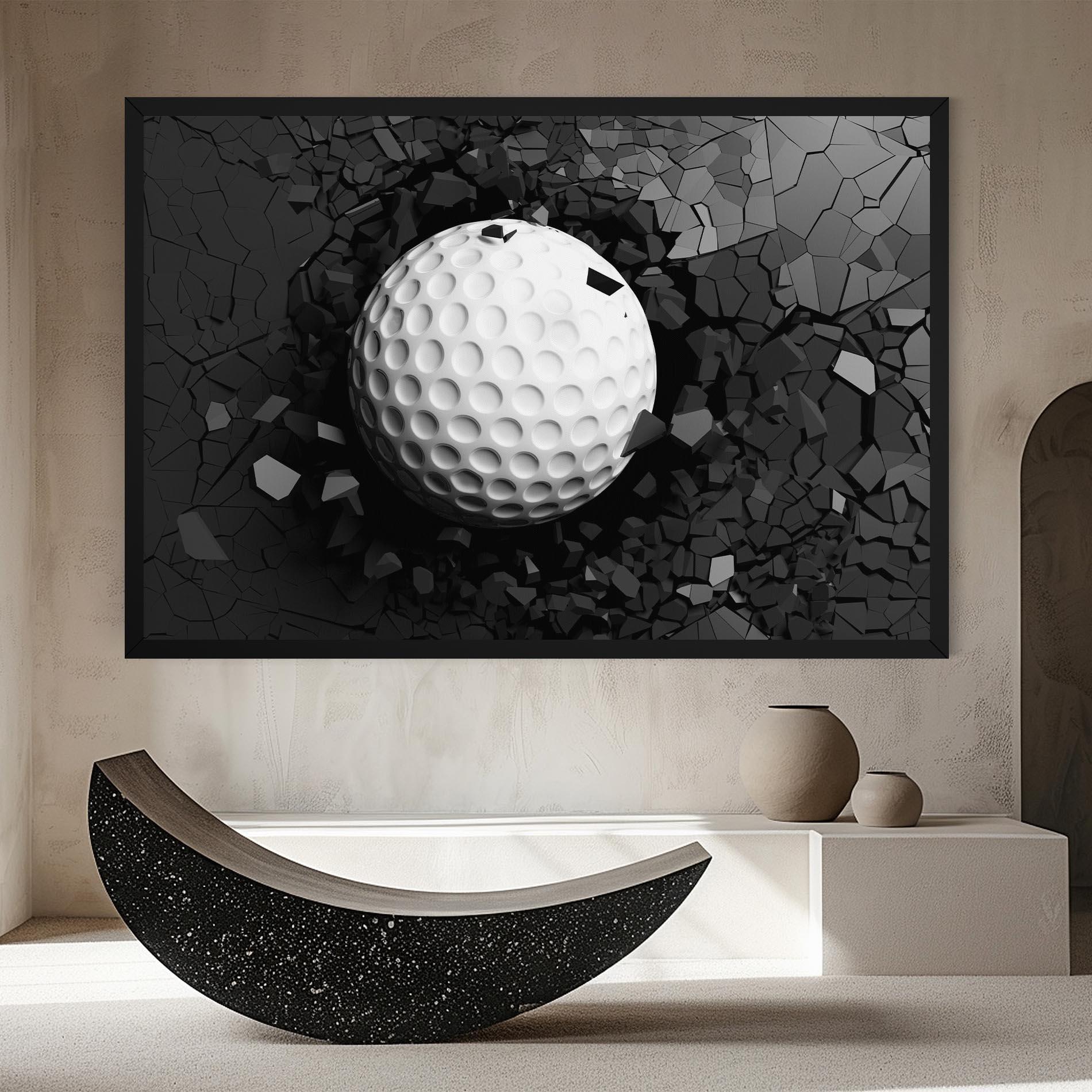 Tablou Canvas Black Wall Golf Ball mockup 8
