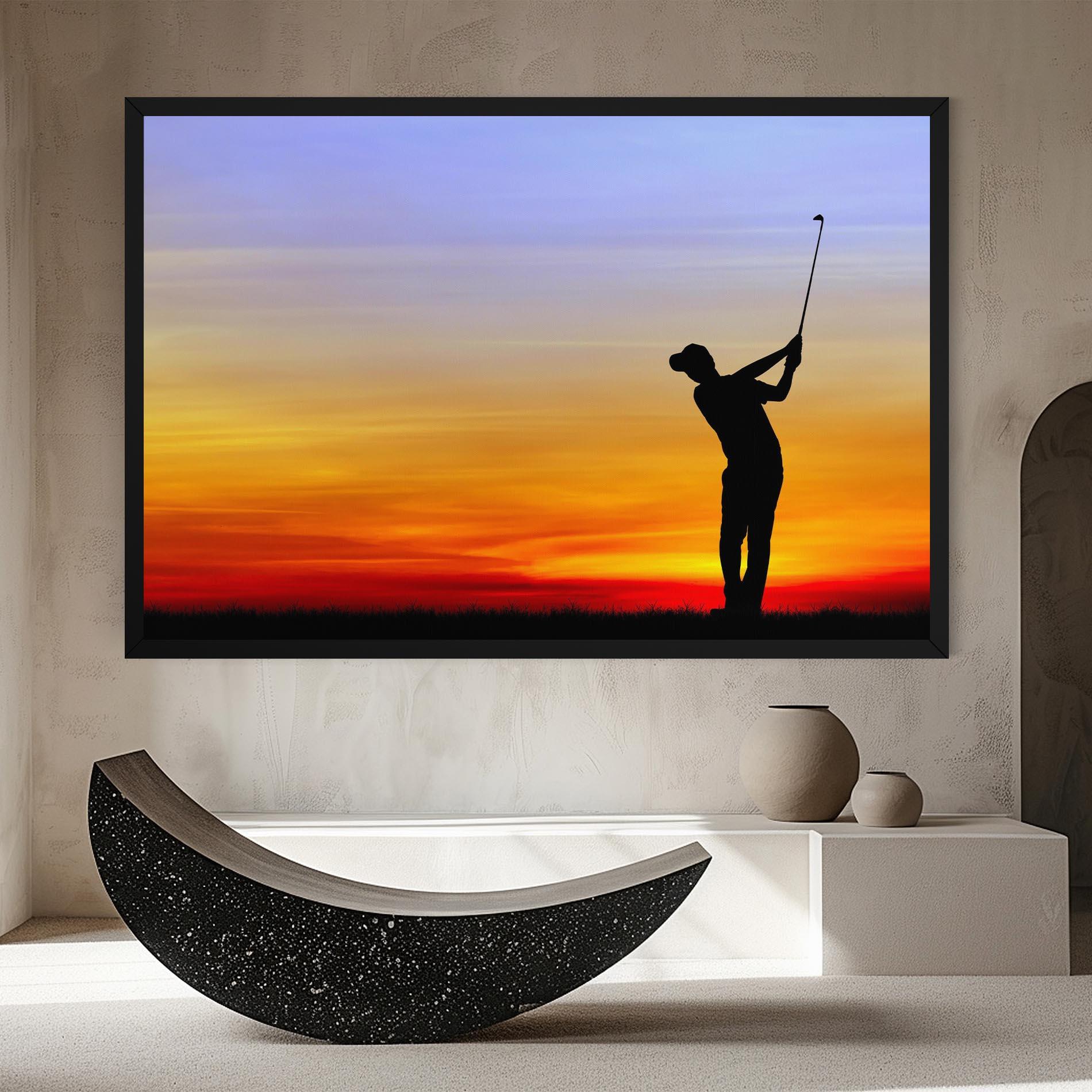 Tablou Canvas Playing Golf Sunrise mockup 8
