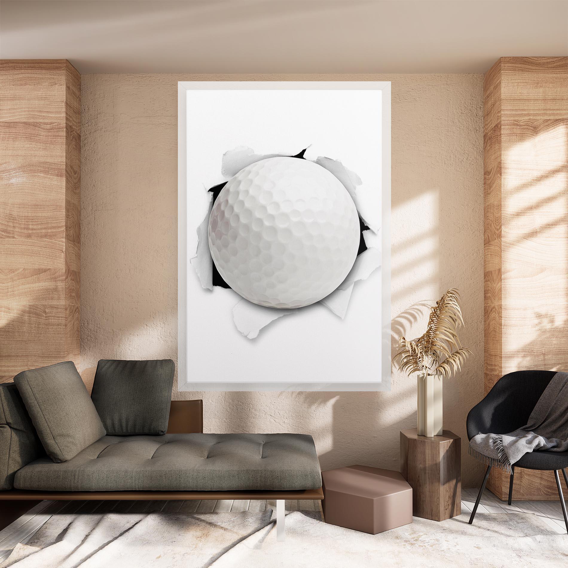 Tablou Canvas Golf Ball Bursting Hole mockup 8