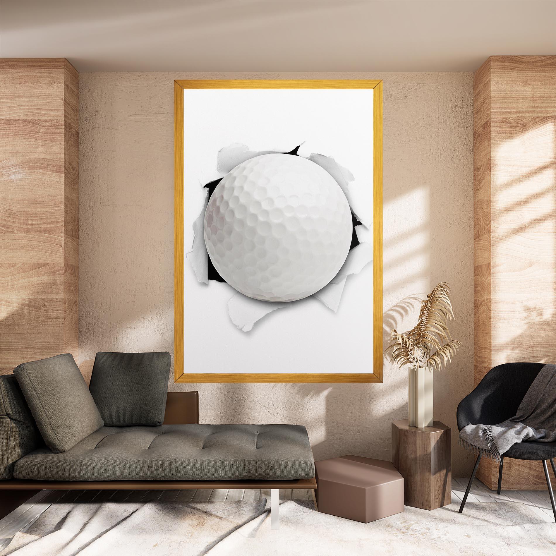 Tablou Canvas Golf Ball Bursting Hole mockup 8