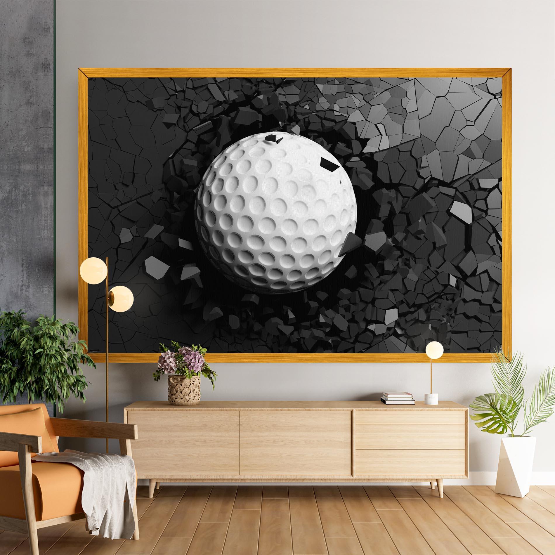 Tablou Canvas Black Wall Golf Ball mockup 9