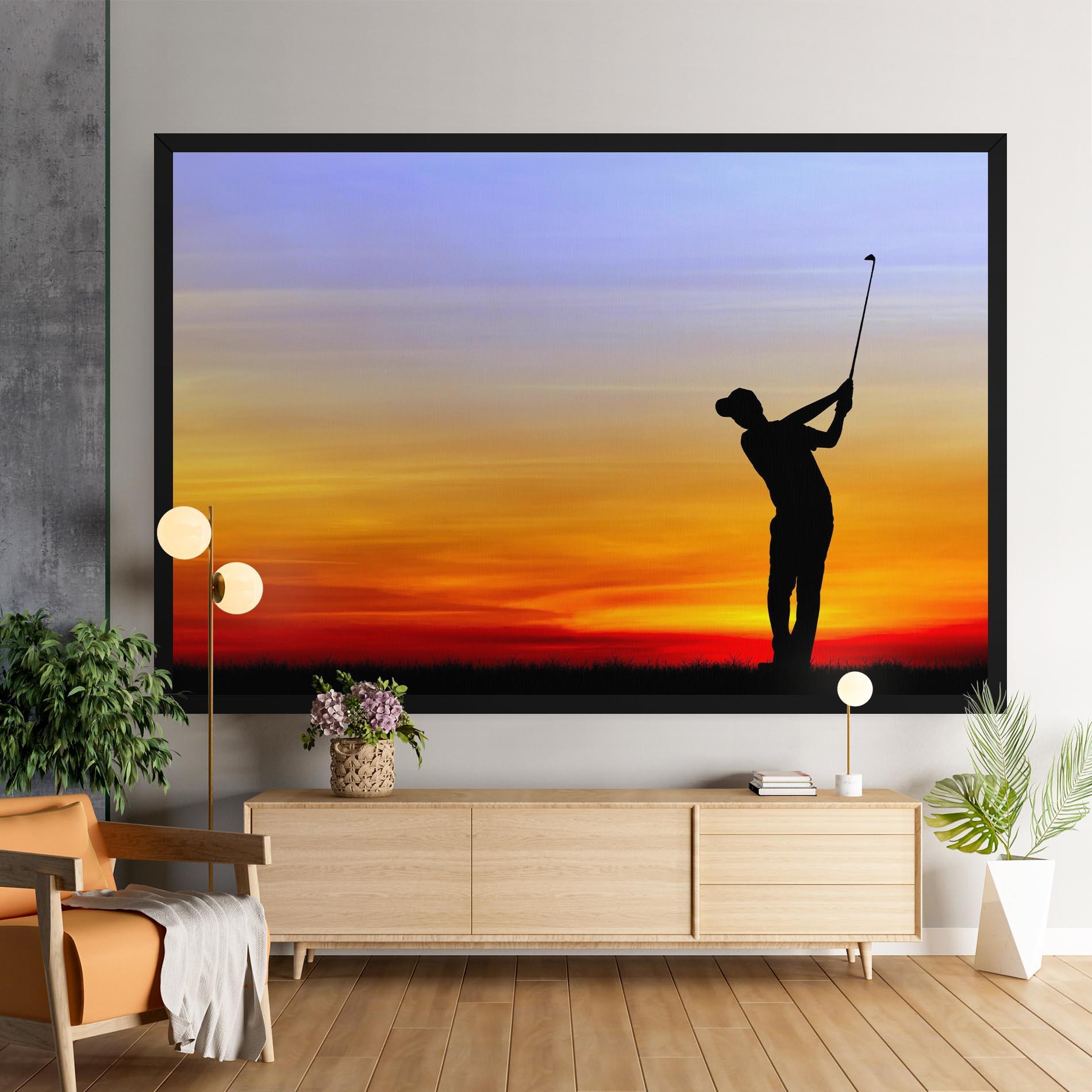 Tablou Canvas Playing Golf Sunrise mockup 9