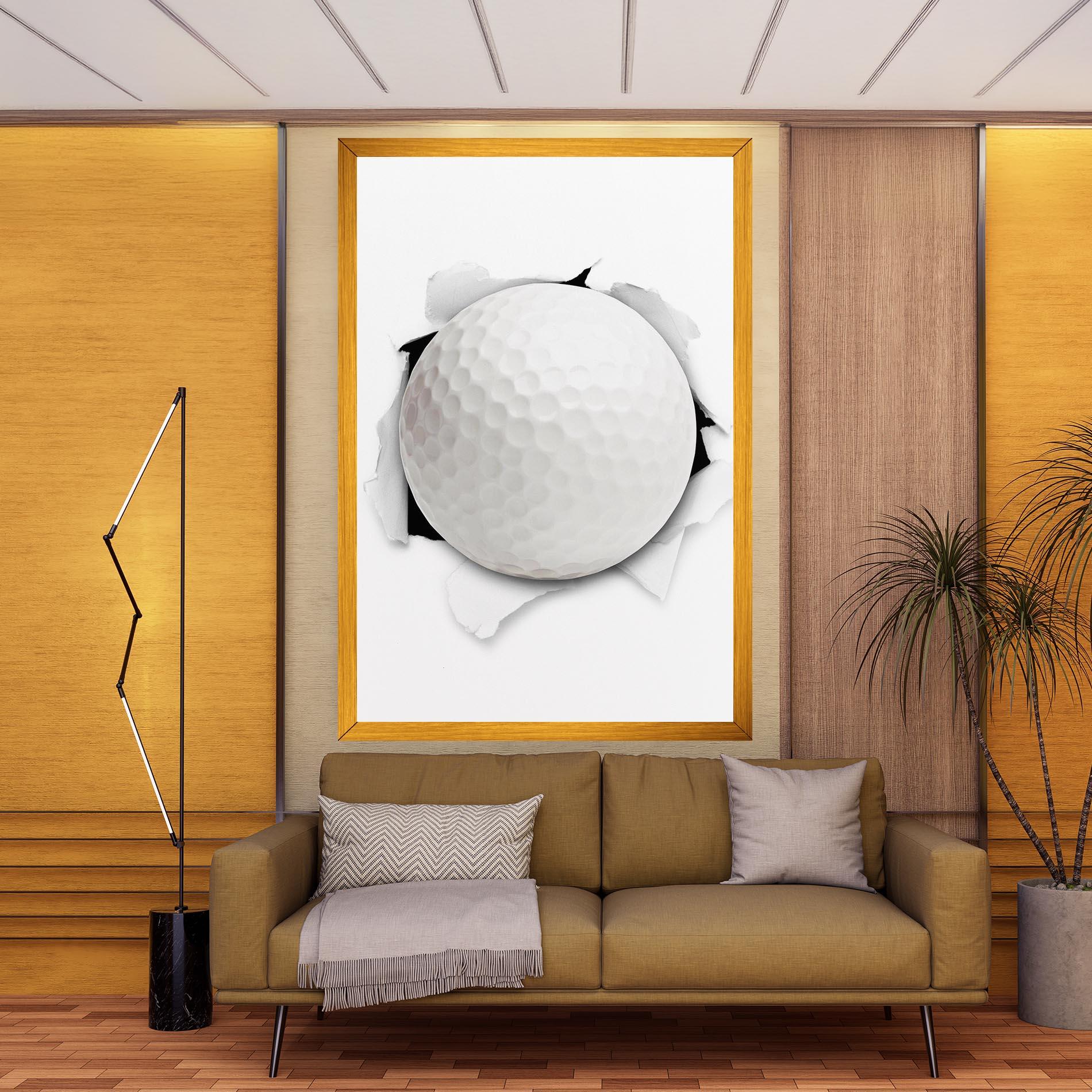 Tablou Canvas Golf Ball Bursting Hole mockup 9