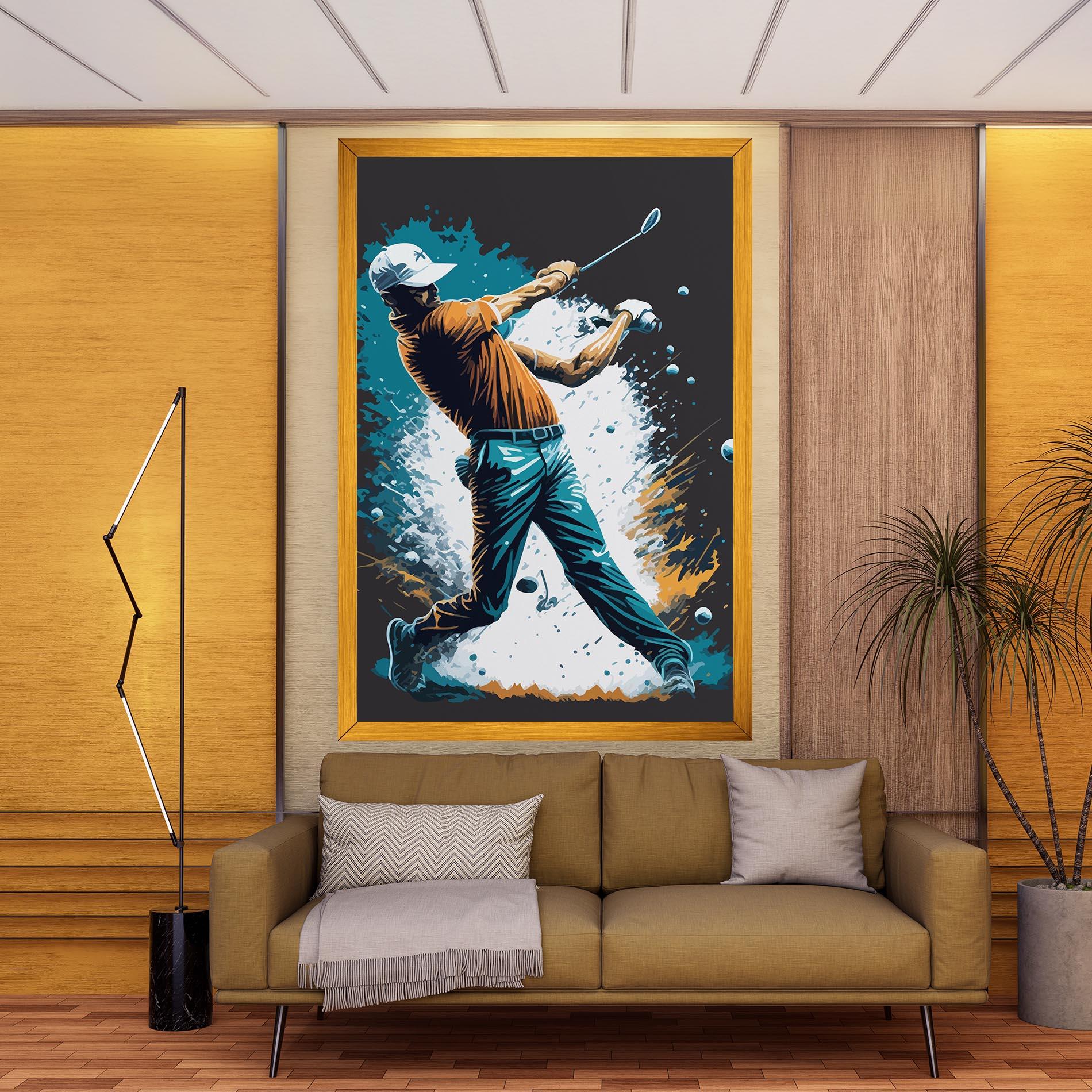 Tablou Canvas Golf On Grey mockup 9