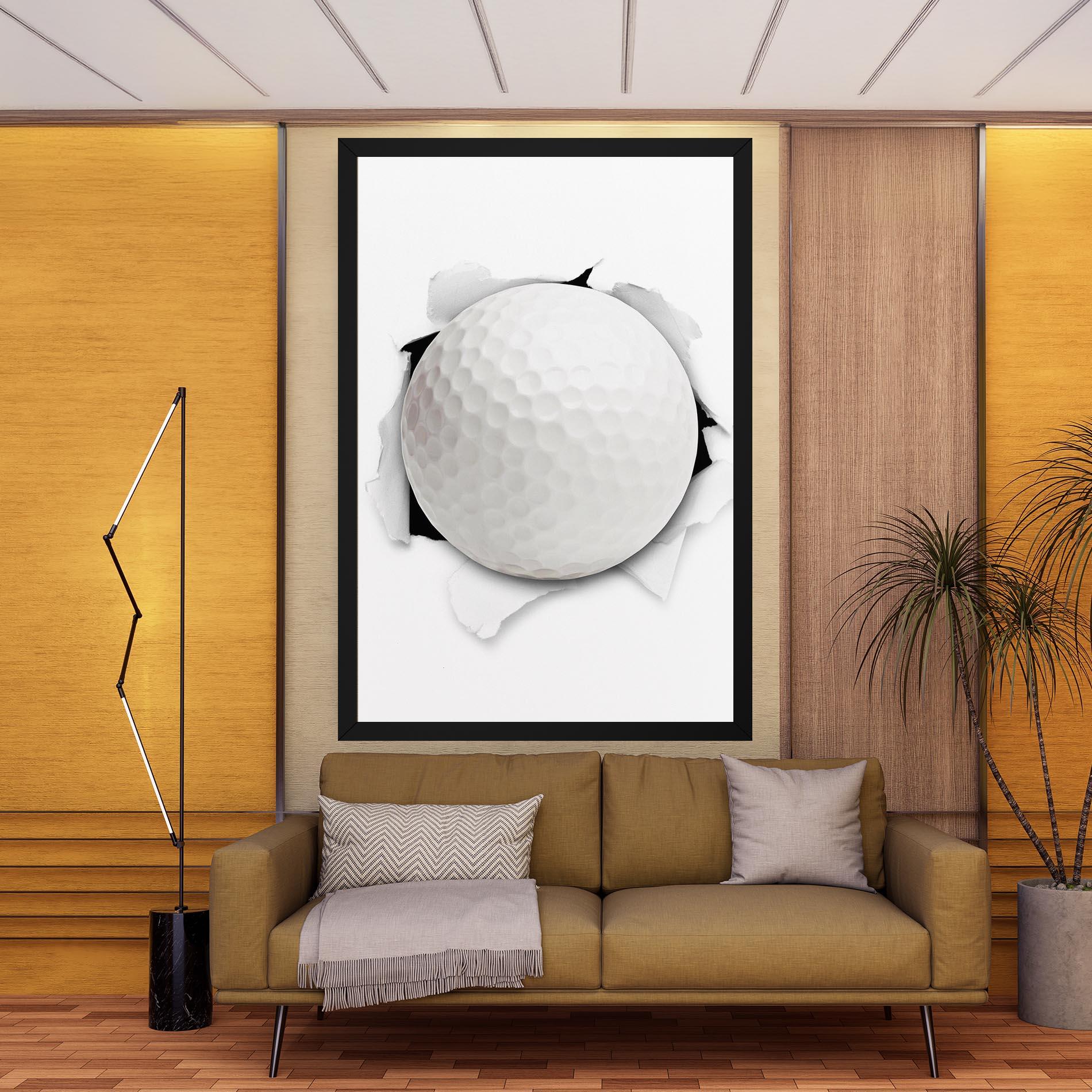 Tablou Canvas Golf Ball Bursting Hole mockup 9