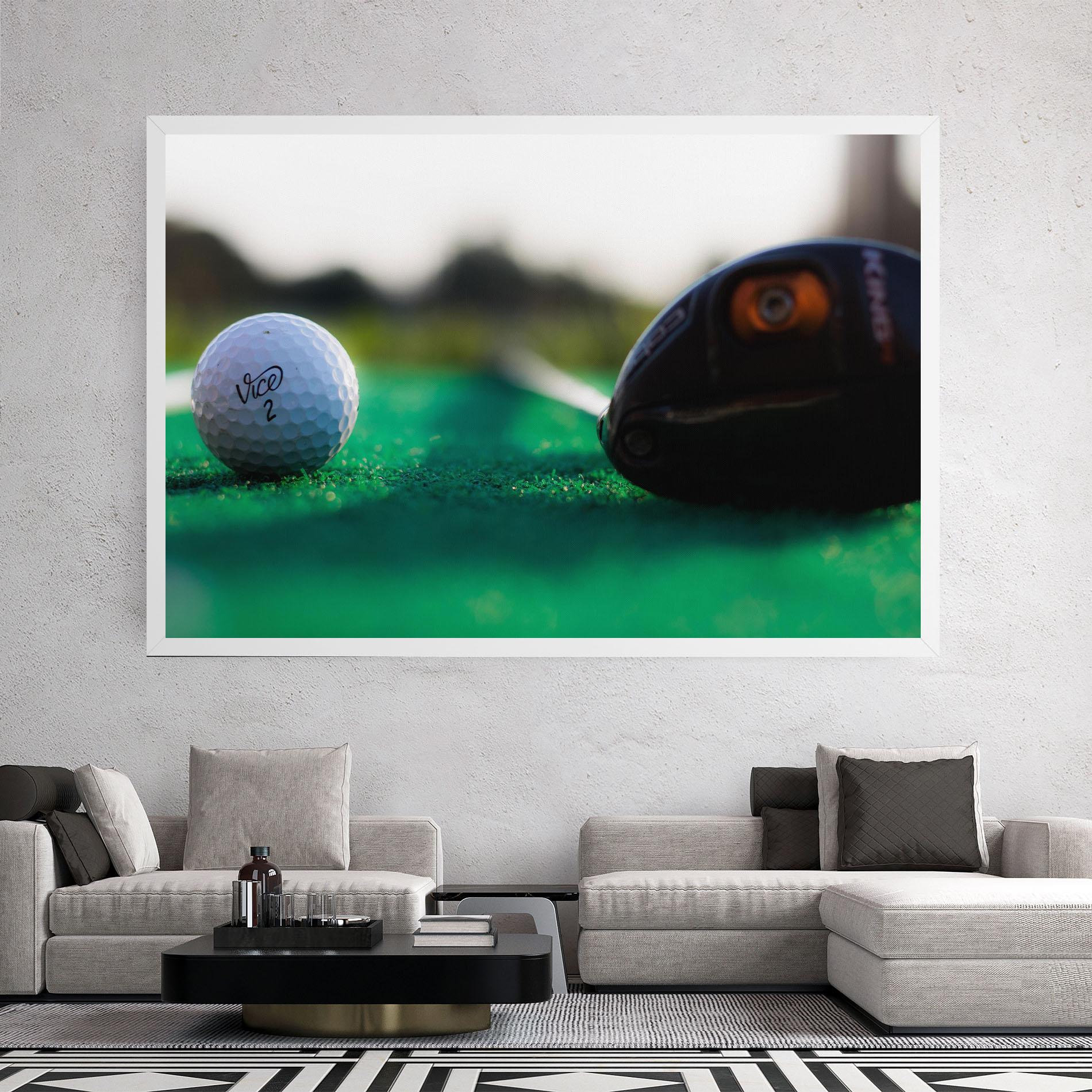 Tablou Canvas Green Grass Golf Ball mockup 2