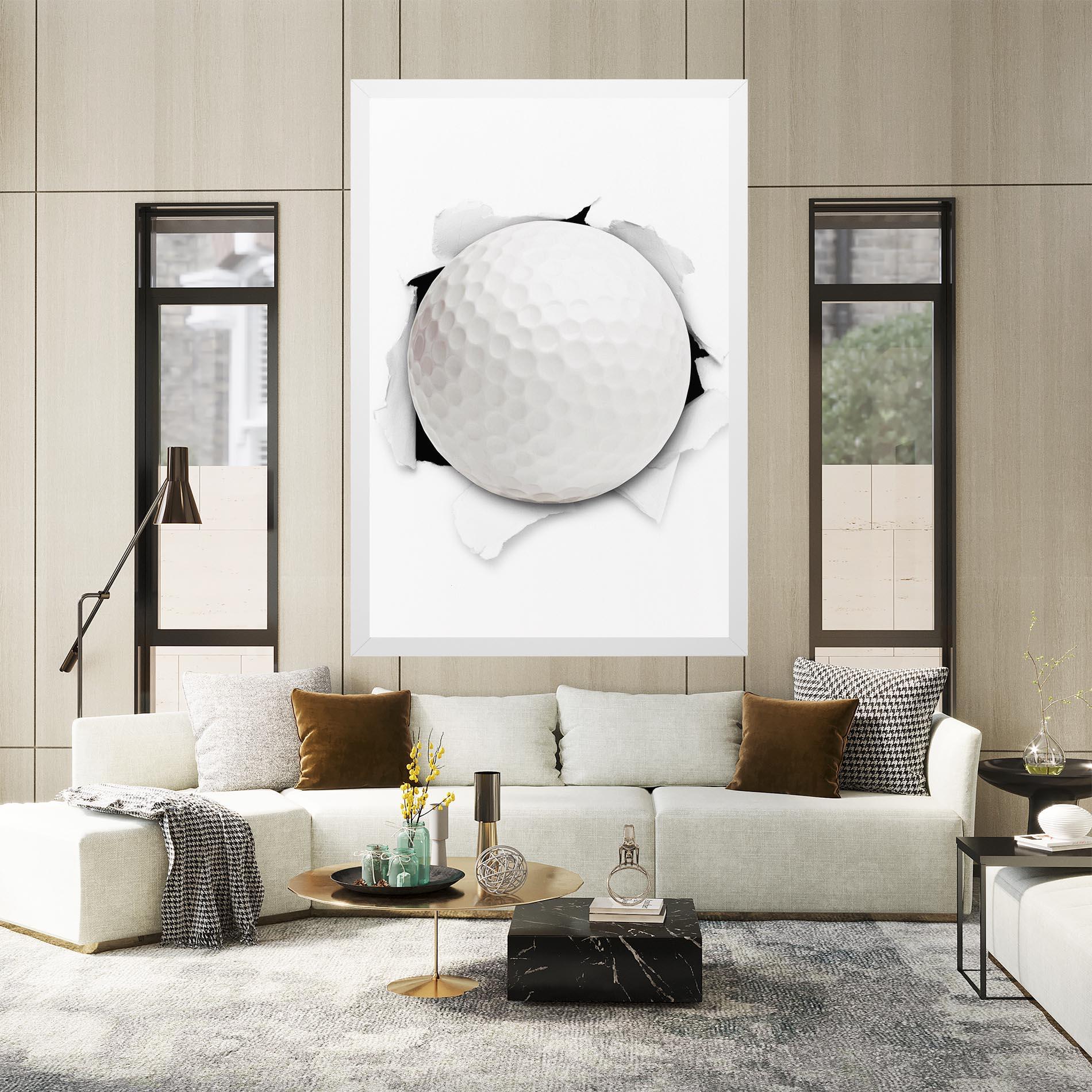 Tablou Canvas Golf Ball Bursting Hole mockup 2