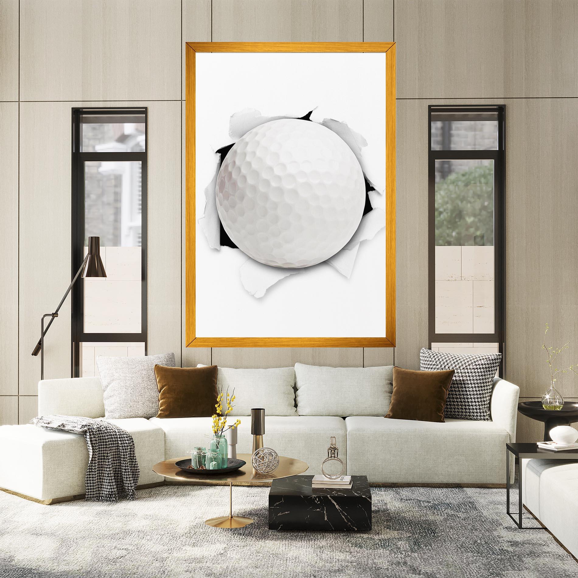Tablou Canvas Golf Ball Bursting Hole mockup 2