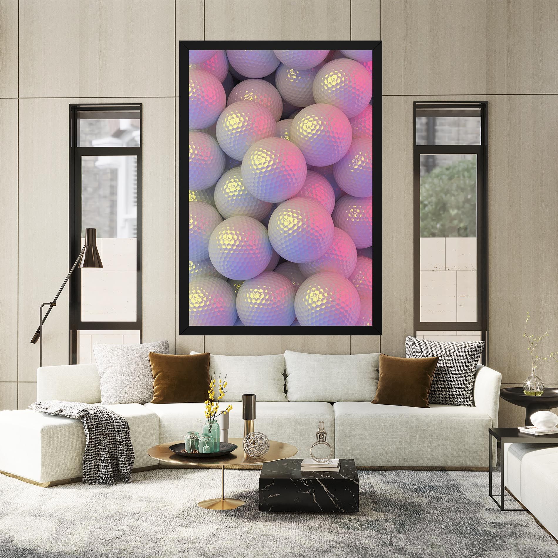 Purple Light Golf Ball mockup 2