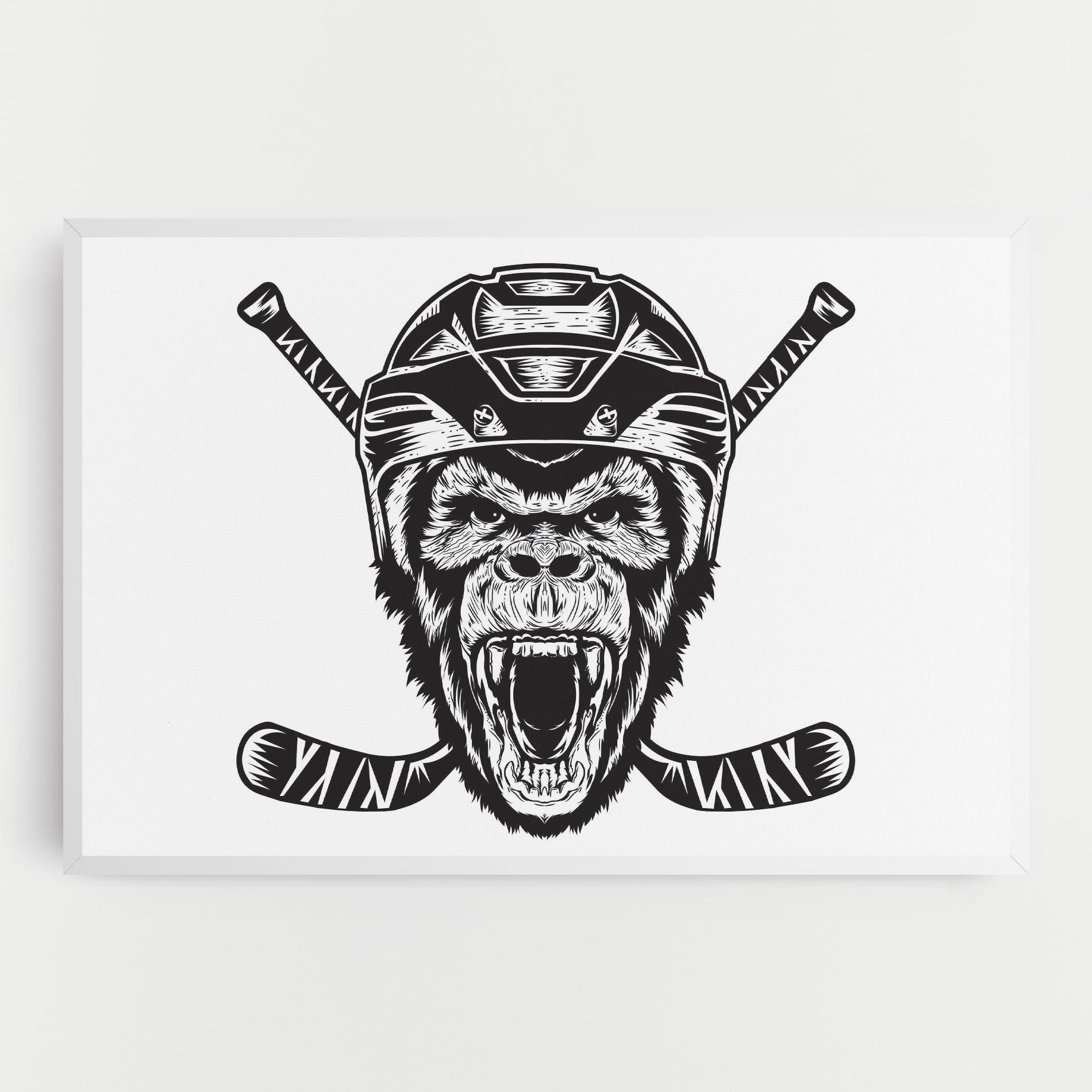Tablou Canvas Monkey Hockey mockup 0