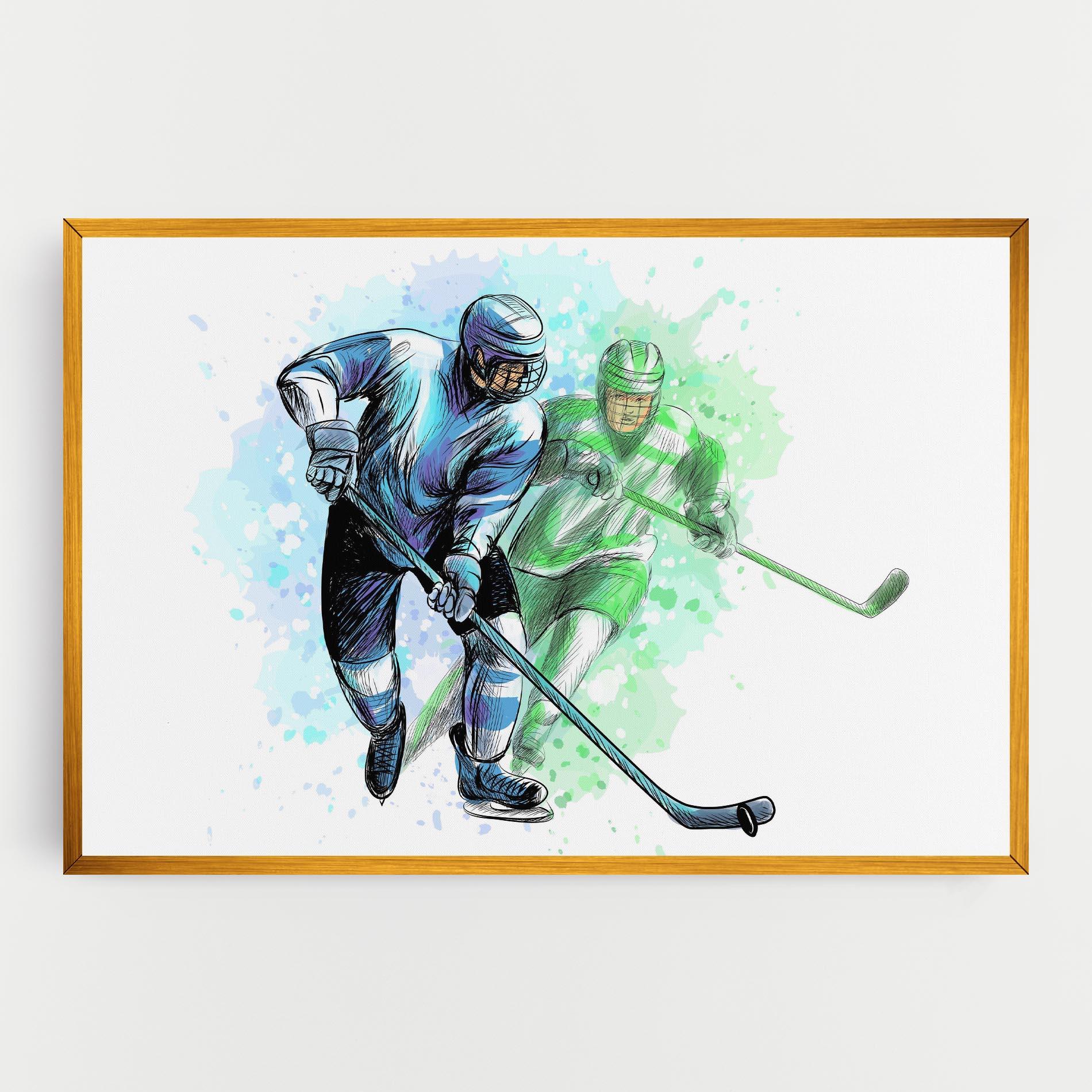 Tablou Canvas Green Blue Hockey mockup 0