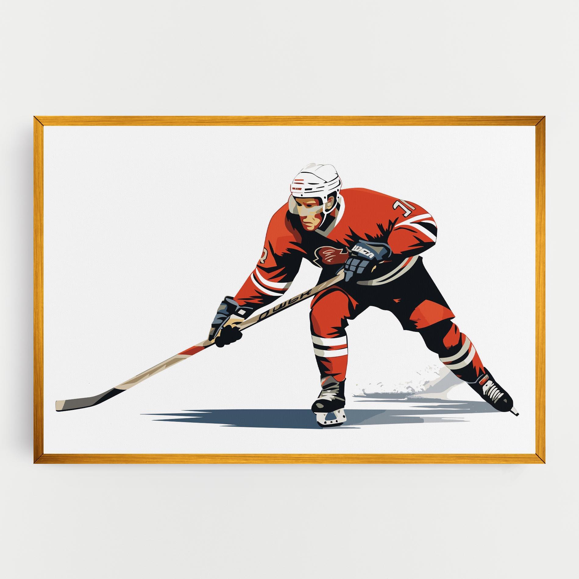 Tablou Canvas Hockey Orange Player mockup 0