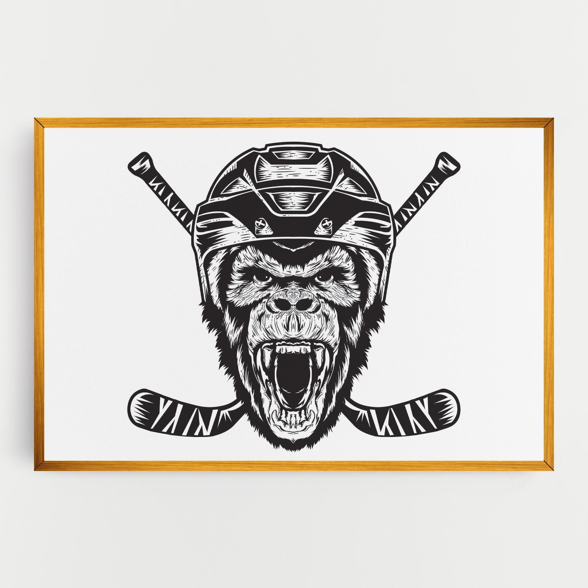 Tablou Canvas Monkey Hockey mockup 0
