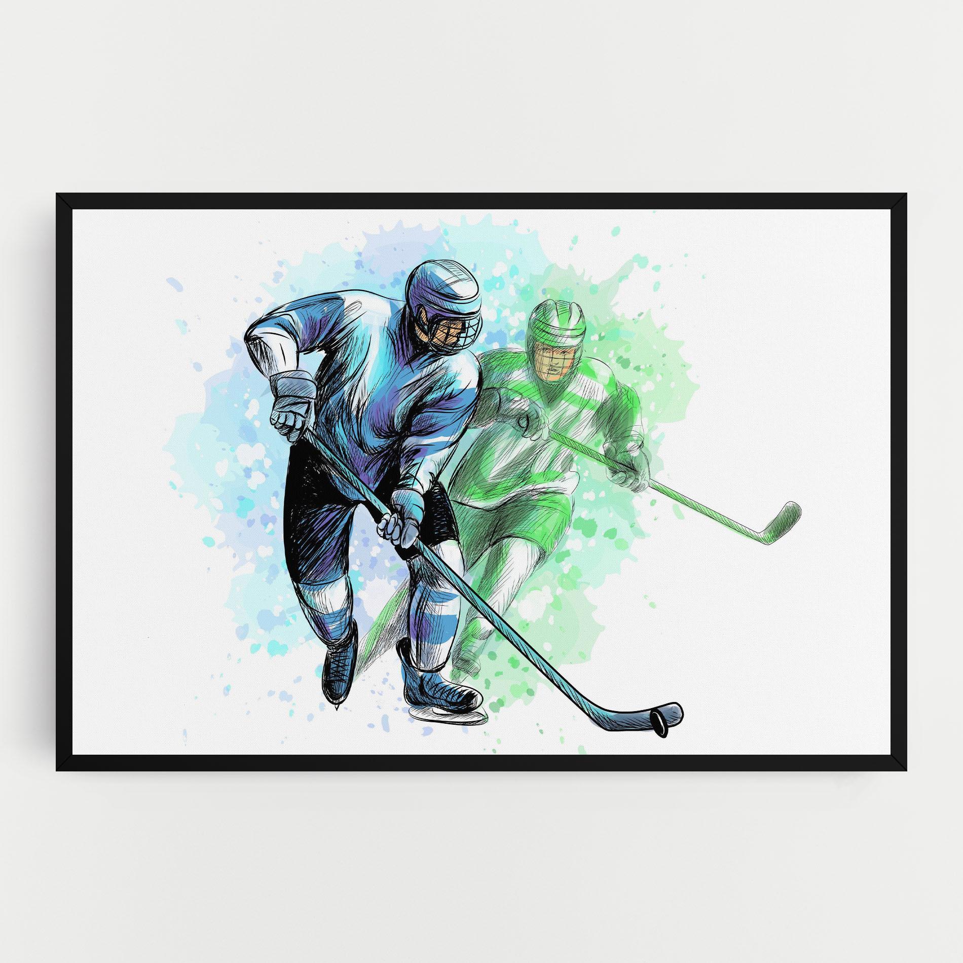 Tablou Canvas Green Blue Hockey mockup 0
