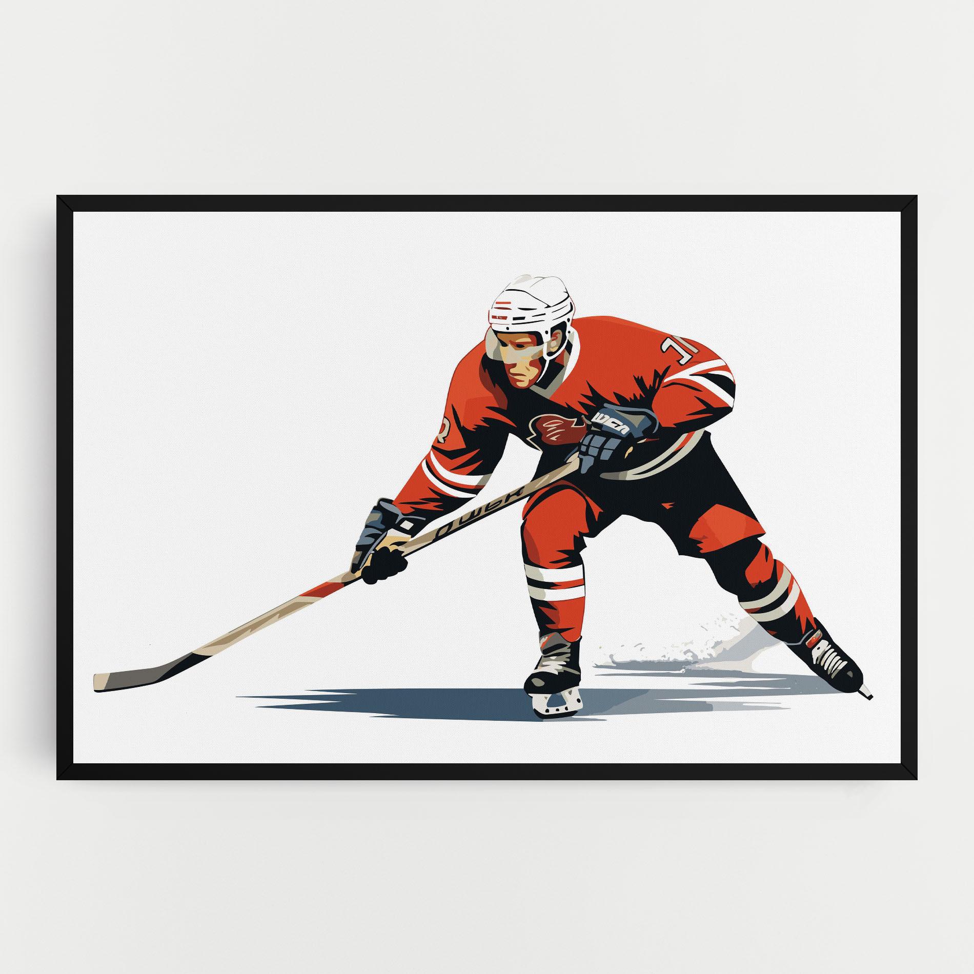 Tablou Canvas Hockey Orange Player mockup 0