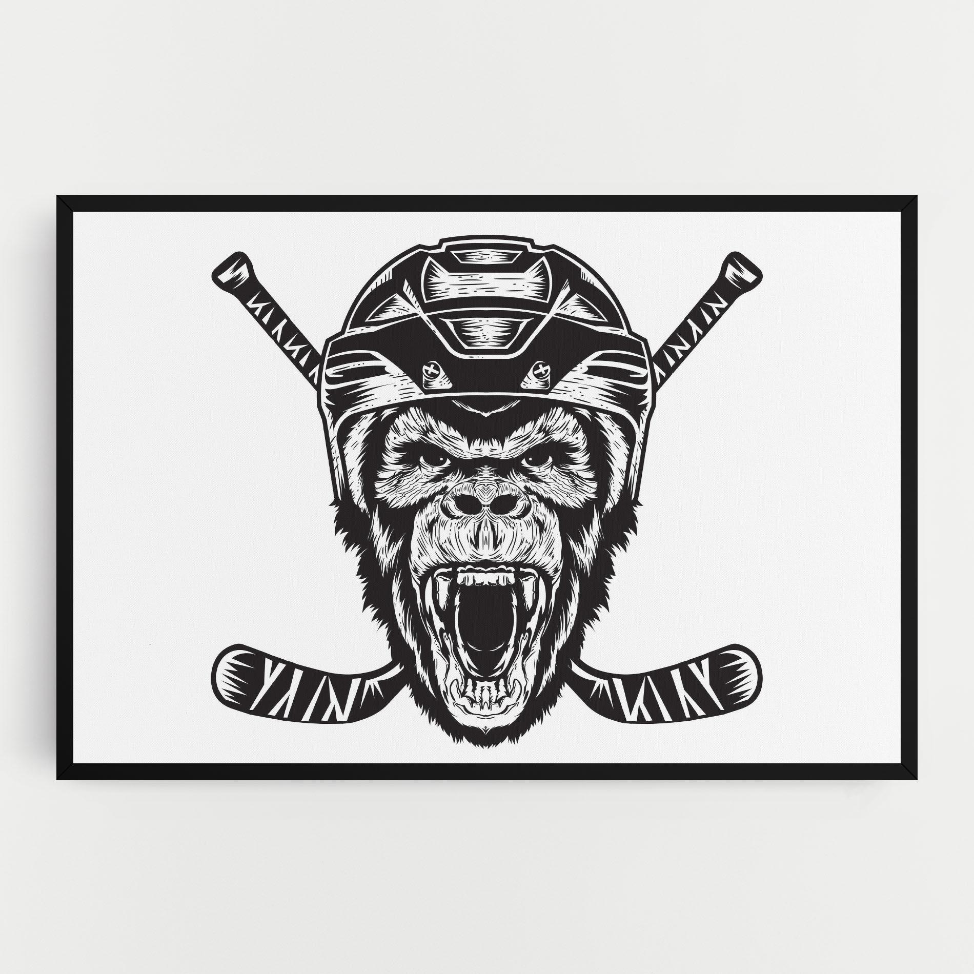 Tablou Canvas Monkey Hockey mockup 0