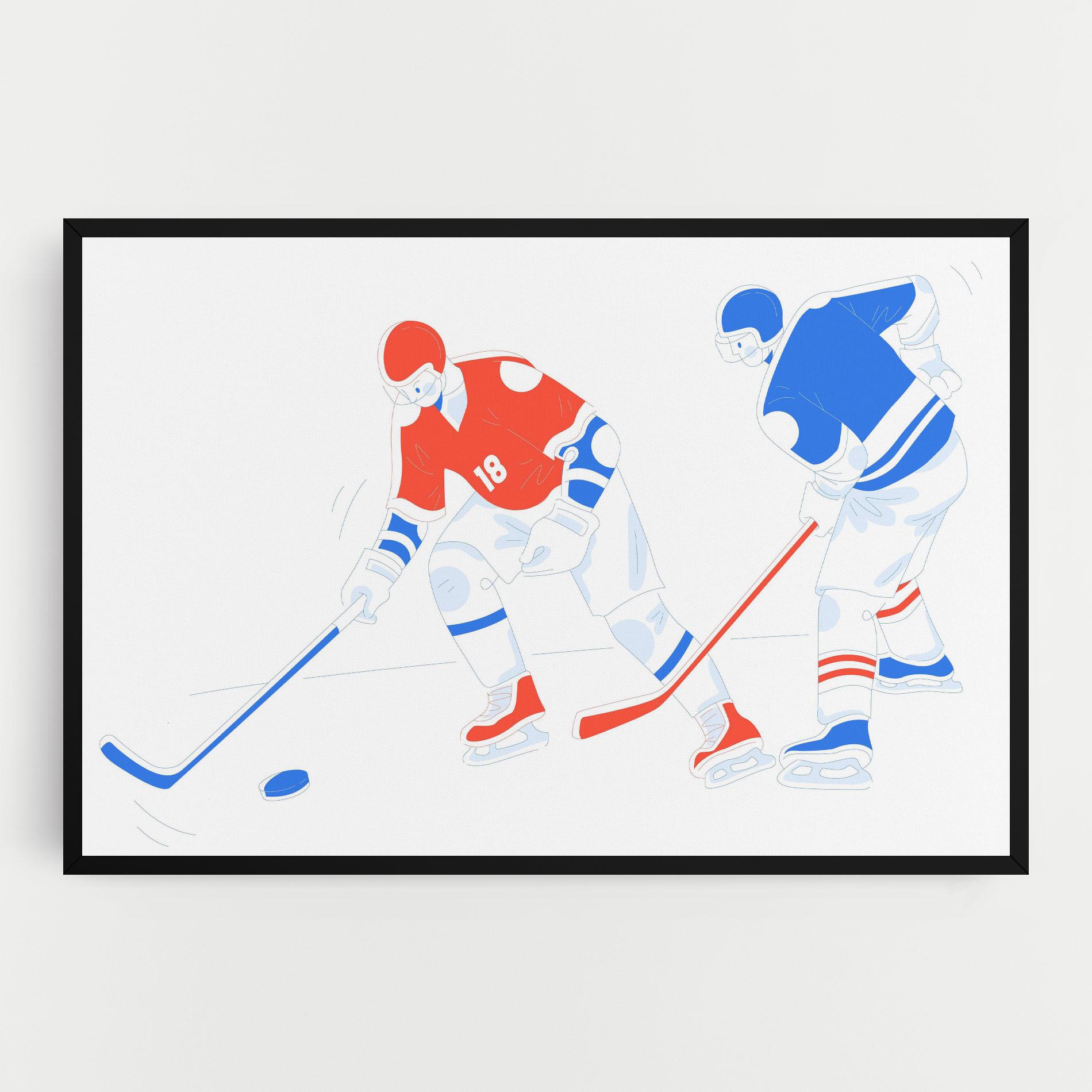 Tablou Canvas Orange Blue Hockey mockup 0