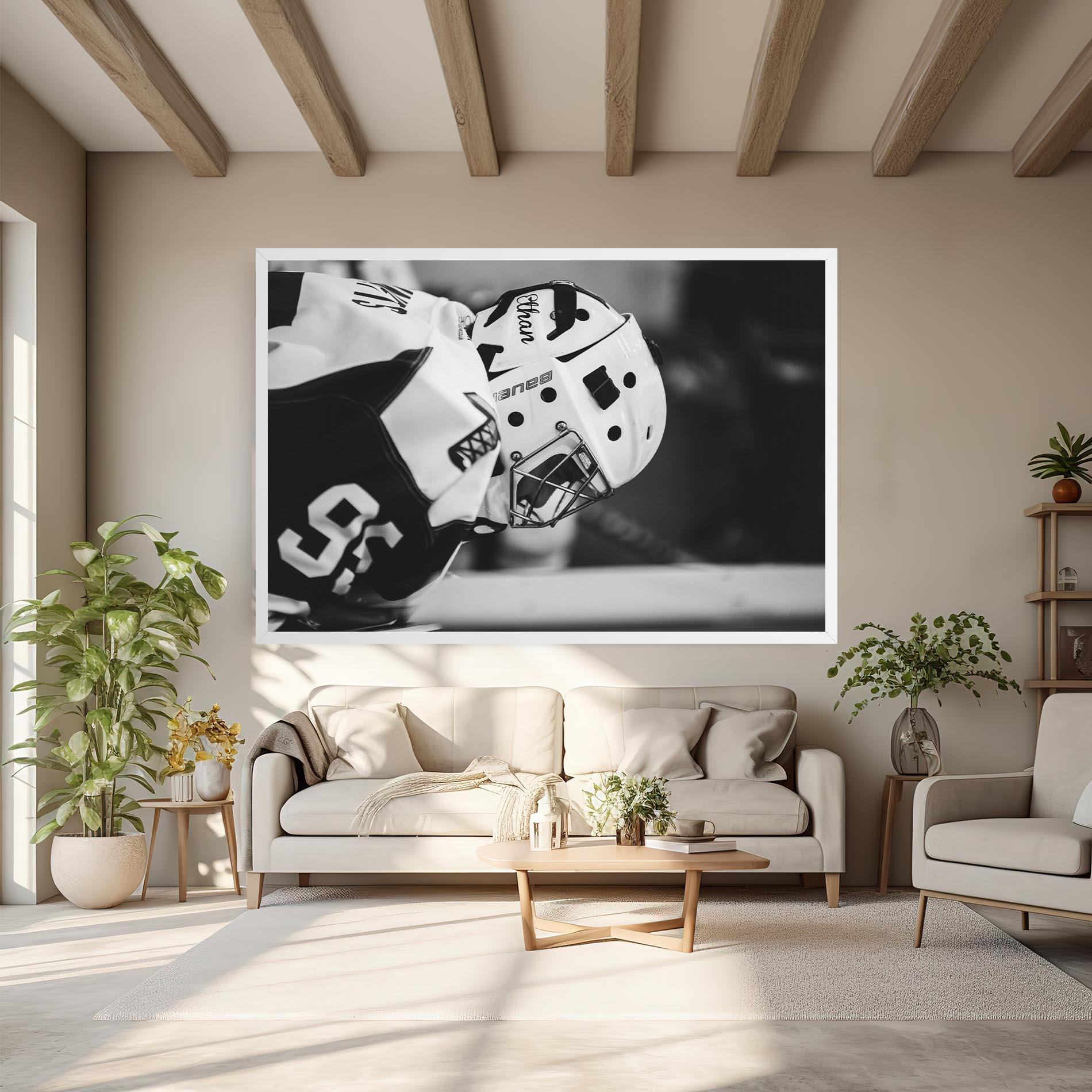 Tablou Canvas Black White Hockey mockup 6