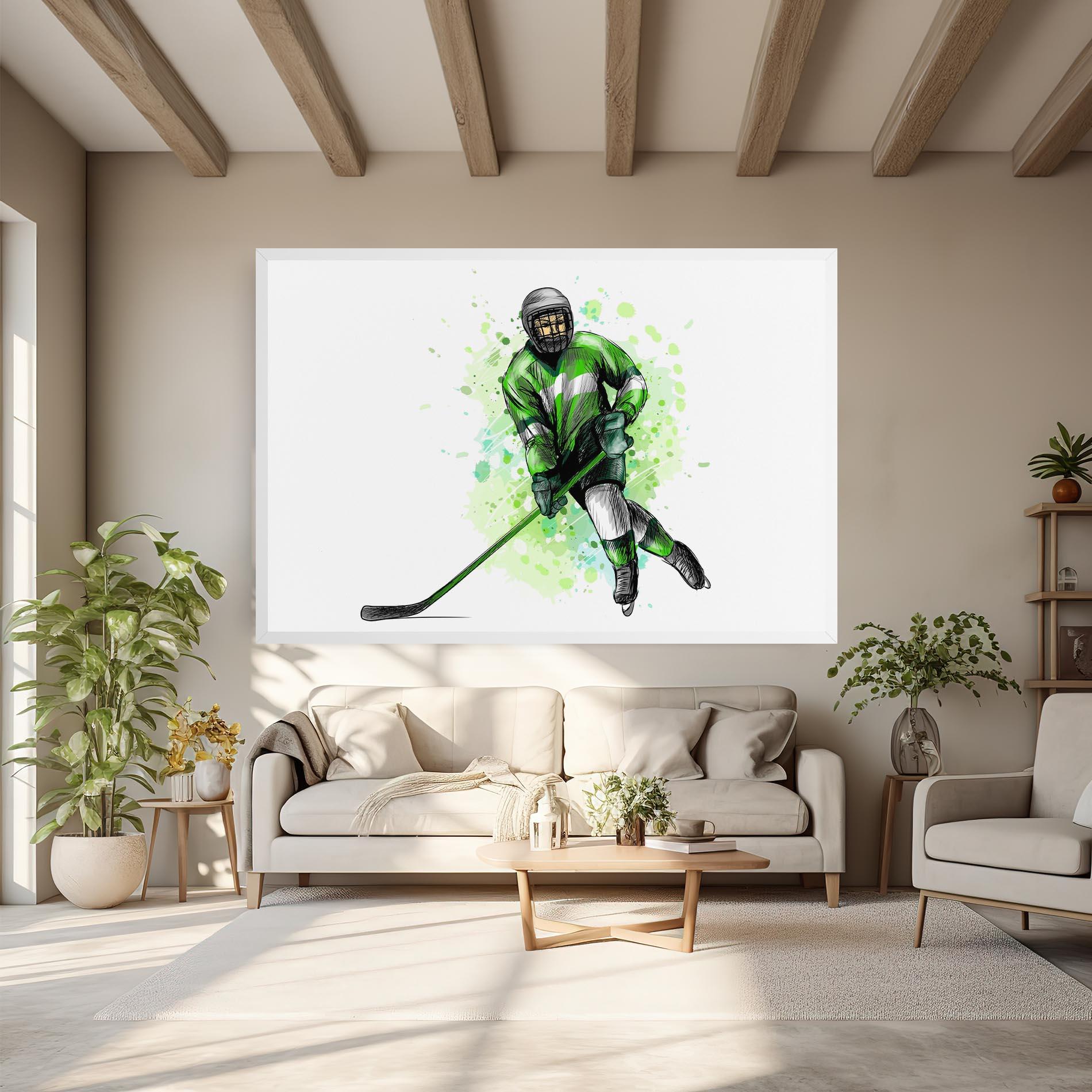 Tablou Canvas Green Hockey mockup 6