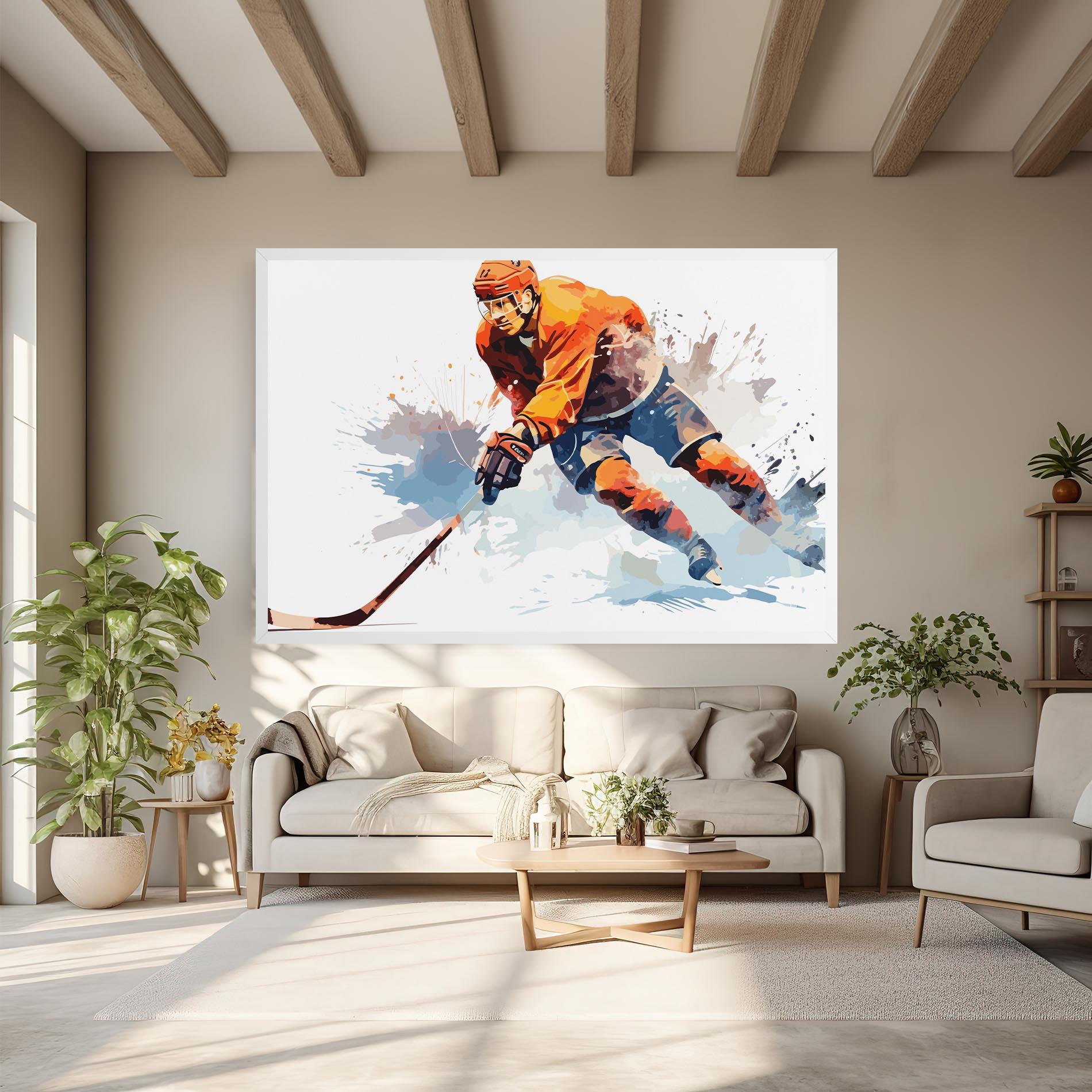 Tablou Canvas Orange Hockey mockup 6