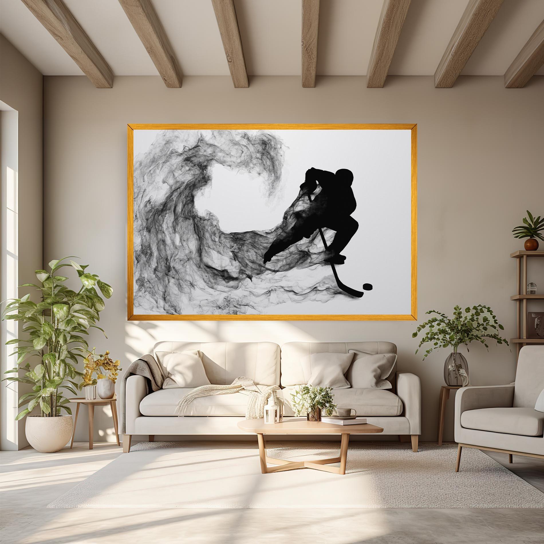 Tablou Canvas Black Smoke Hockey mockup 6