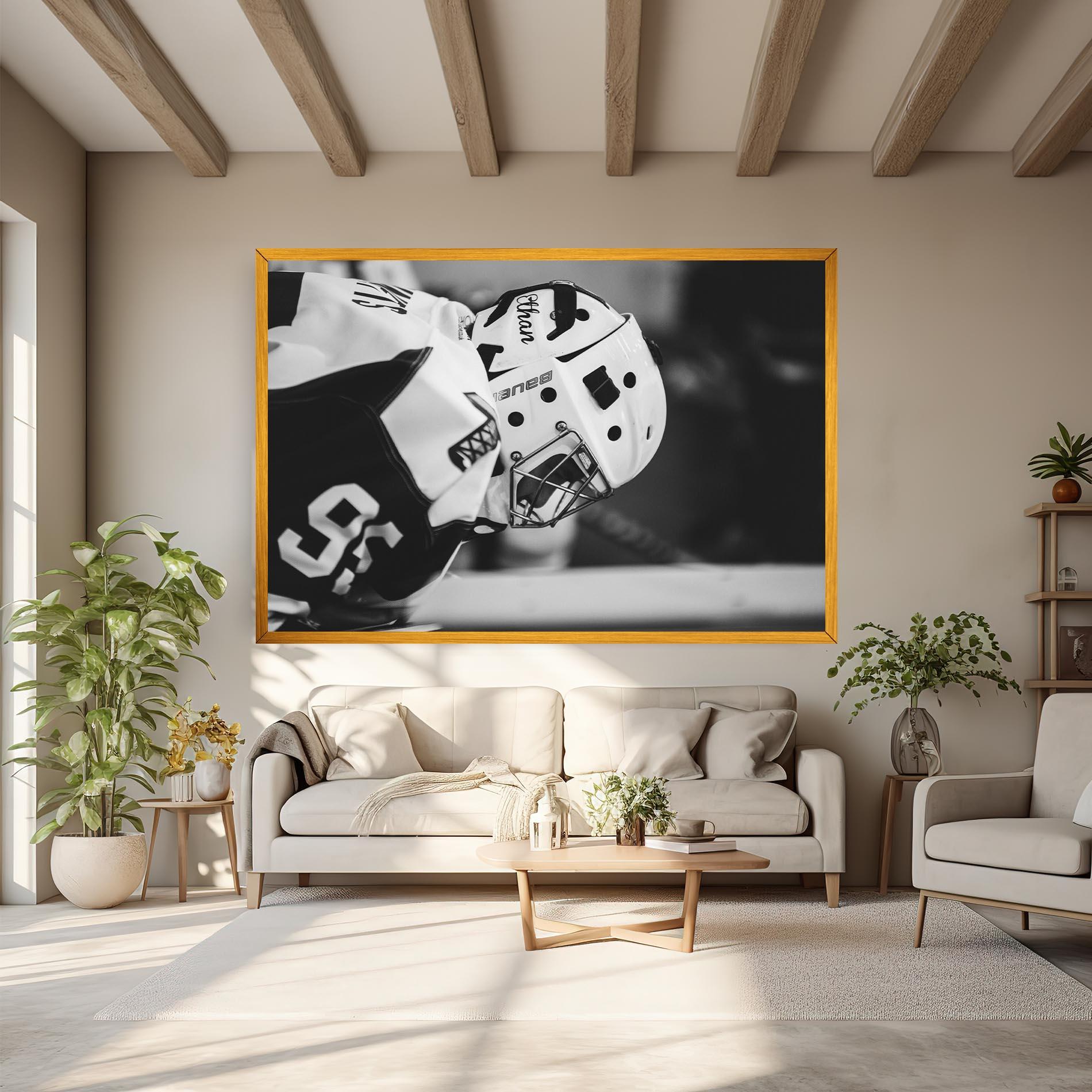 Tablou Canvas Black White Hockey mockup 6
