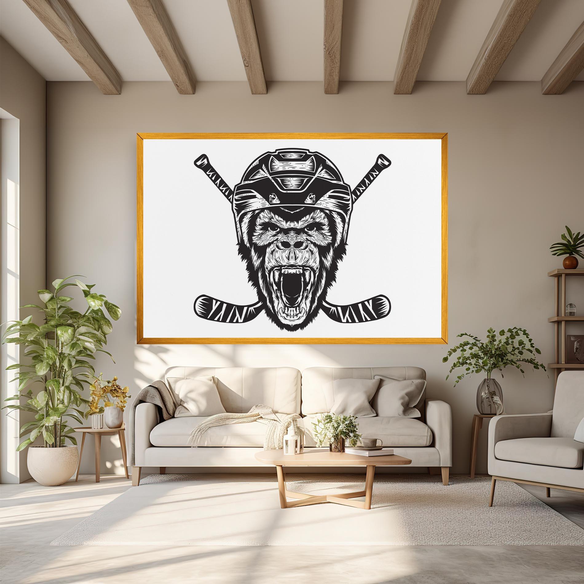 Tablou Canvas Monkey Hockey mockup 6