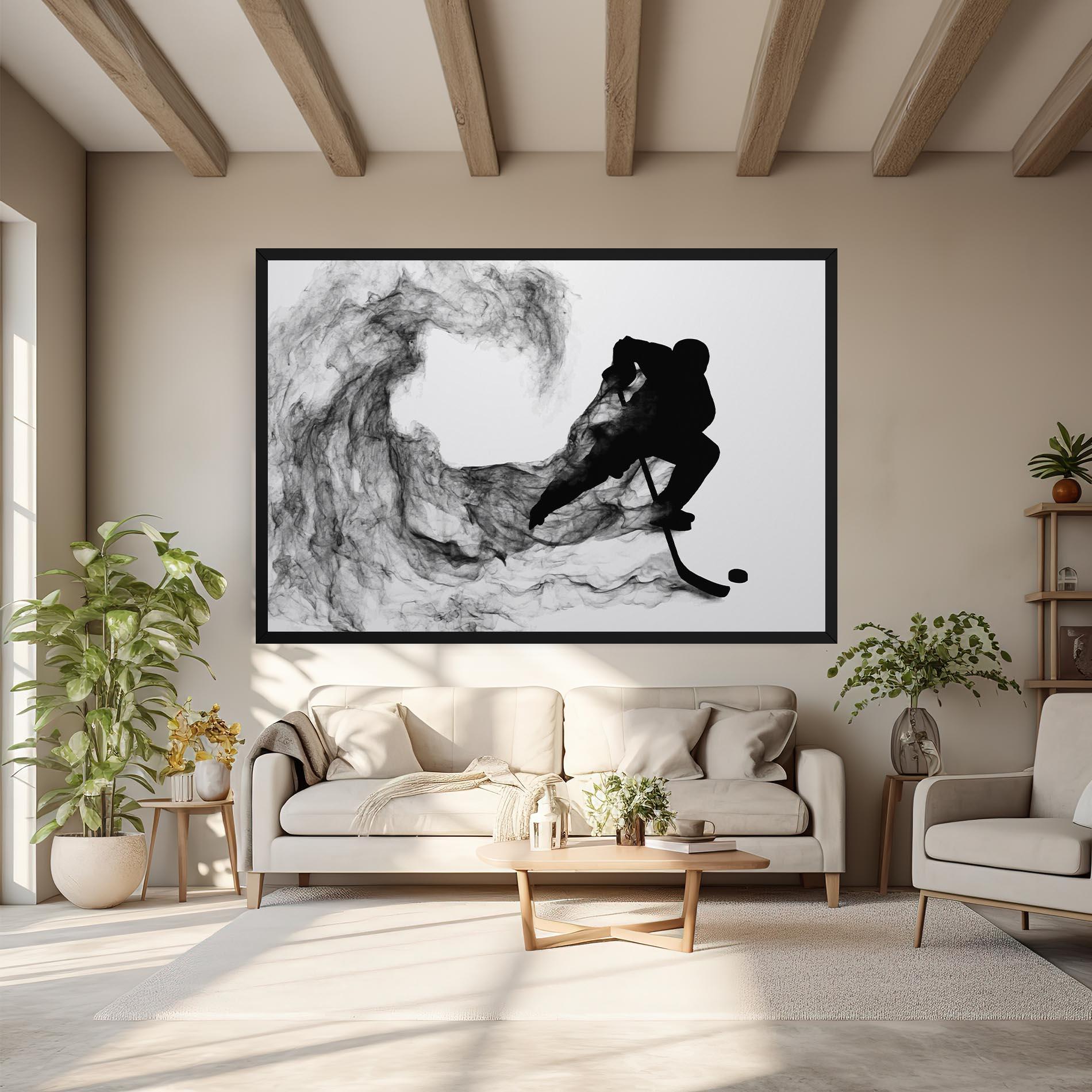 Tablou Canvas Black Smoke Hockey mockup 6