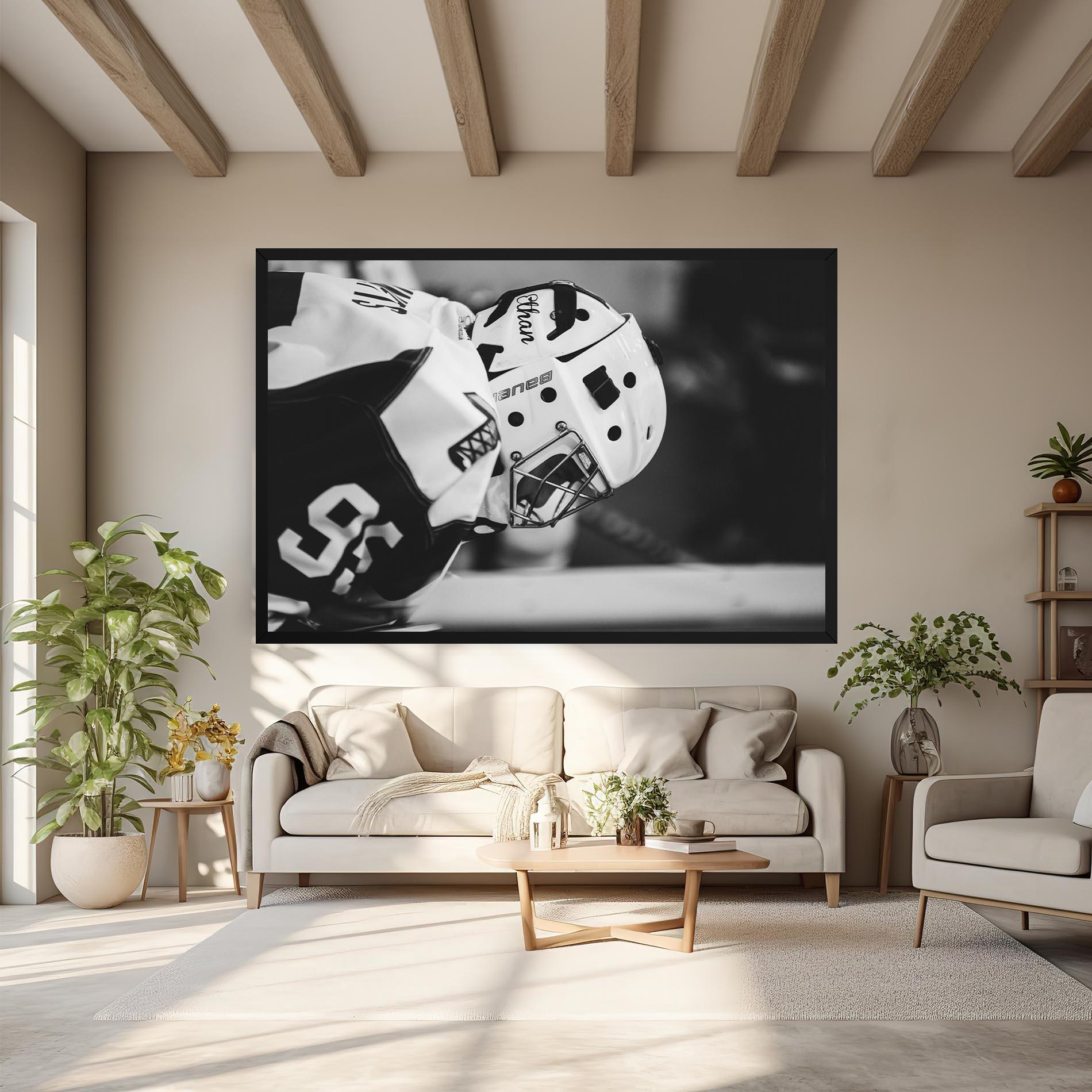 Tablou Canvas Black White Hockey mockup 6