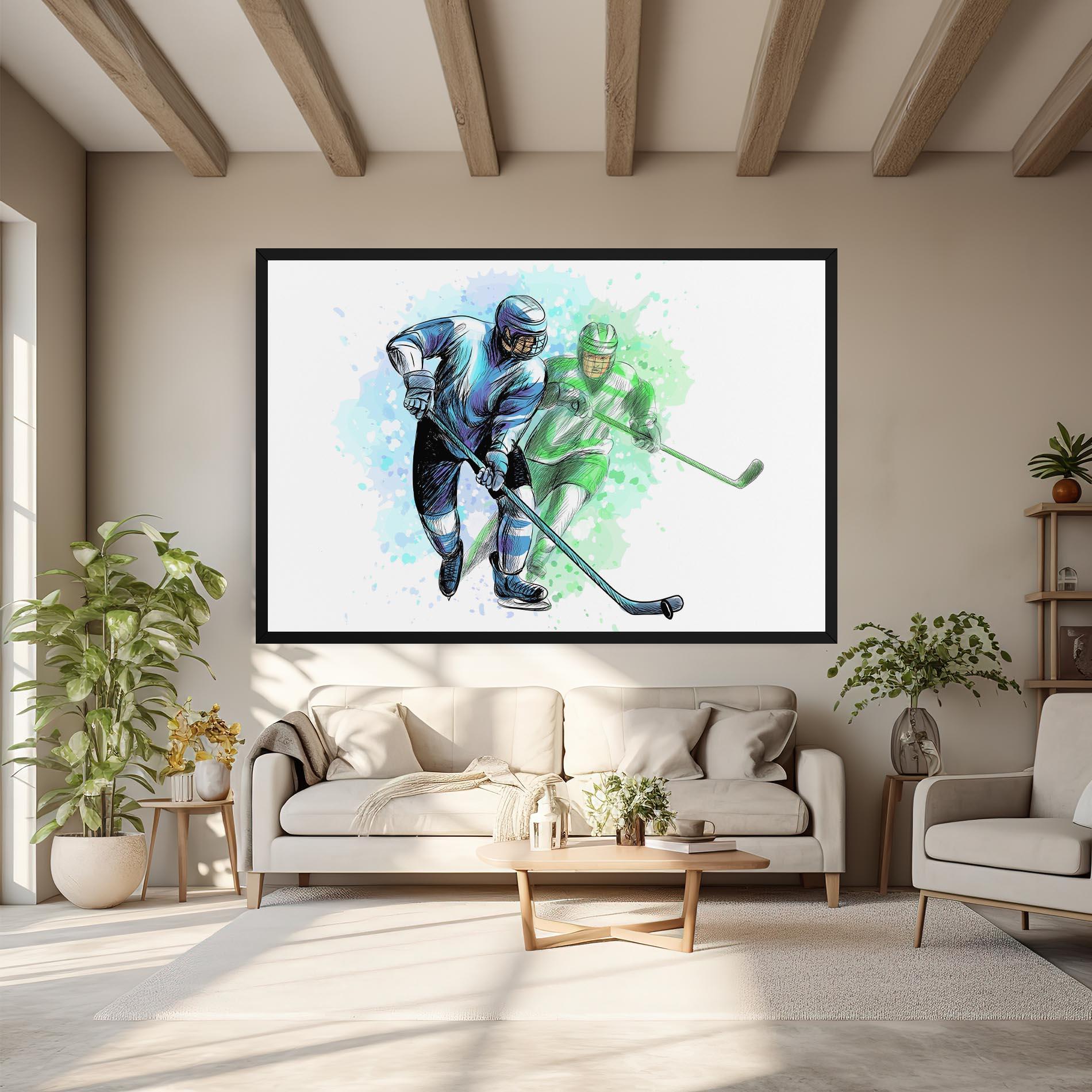 Tablou Canvas Green Blue Hockey mockup 6