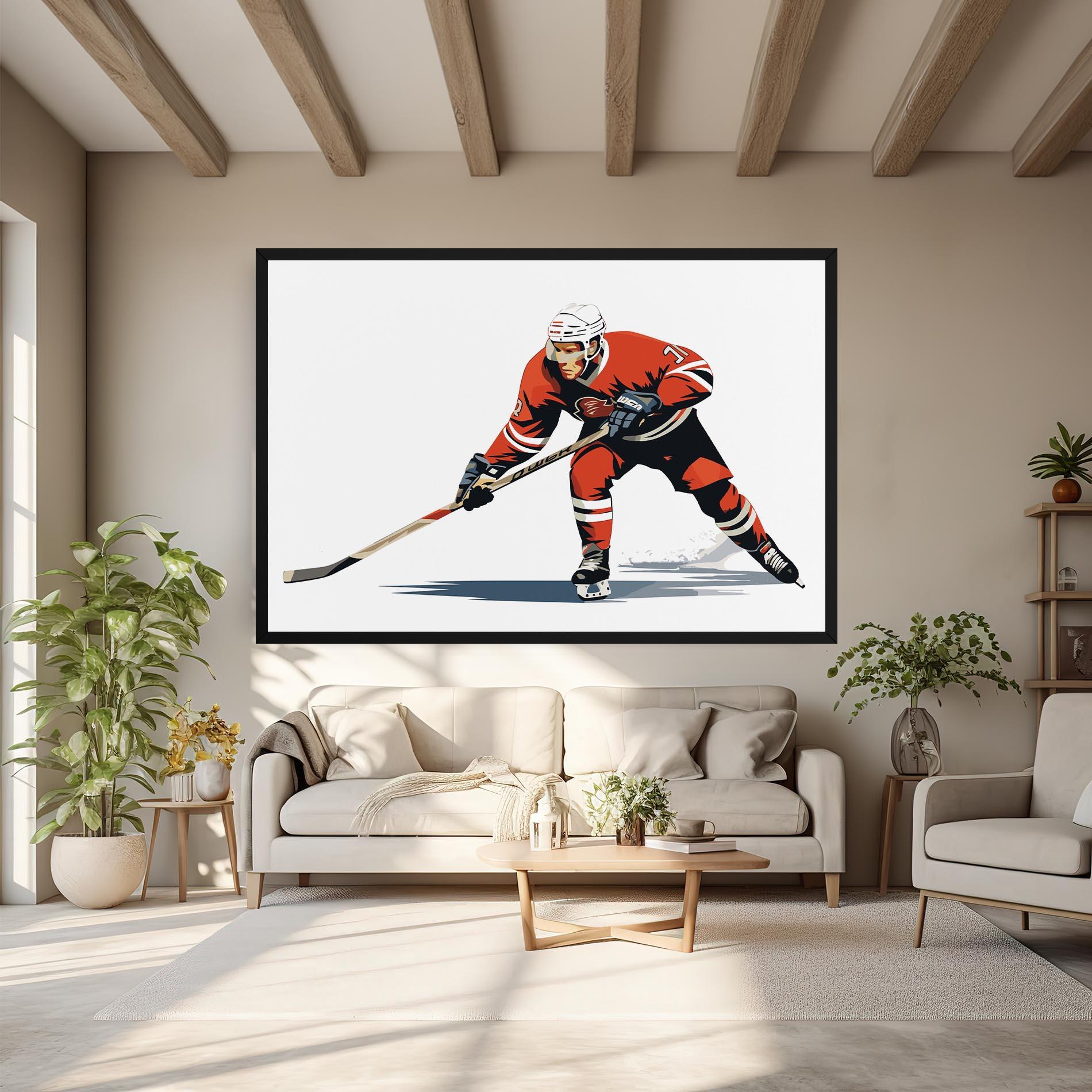 Tablou Canvas Hockey Orange Player mockup 6