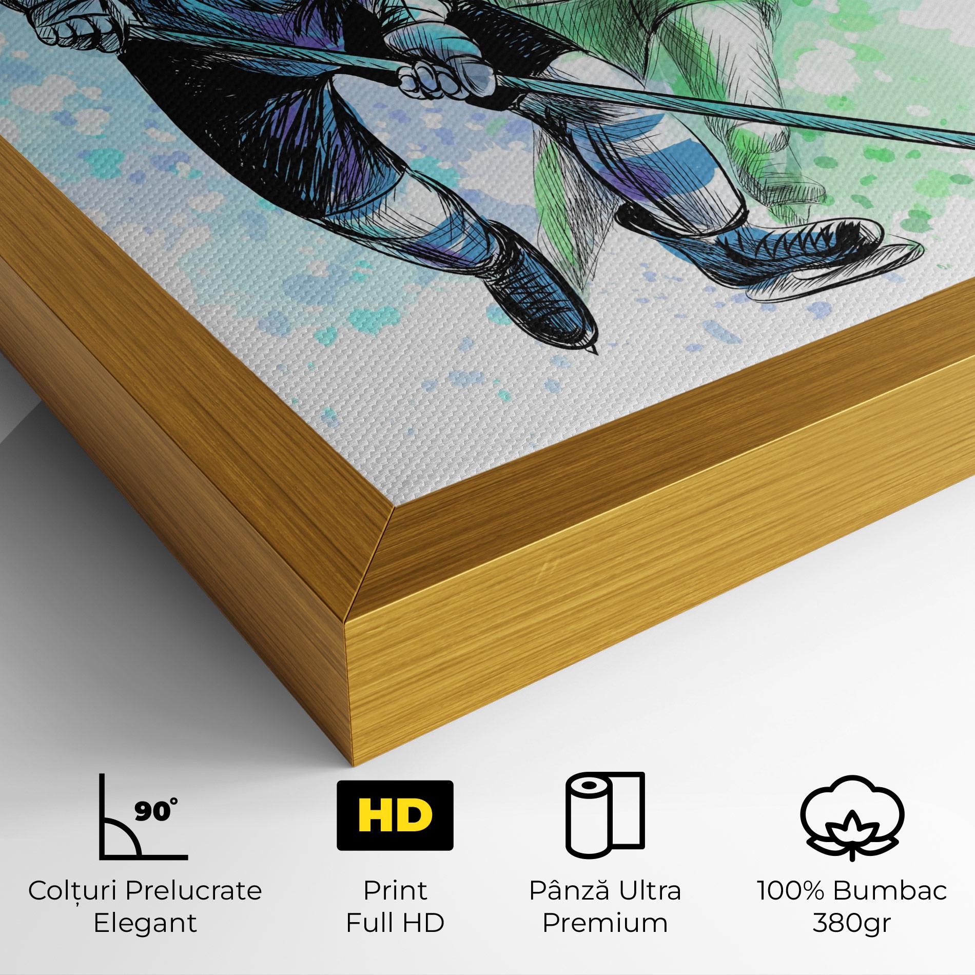 Tablou Canvas Green Blue Hockey mockup 4