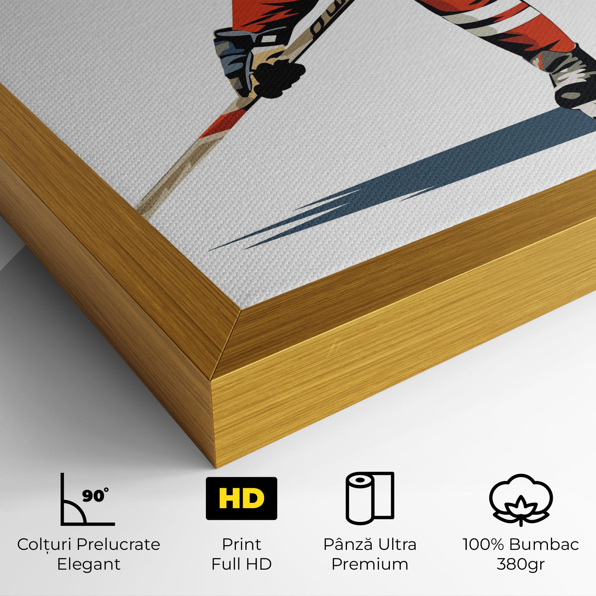 Tablou Canvas Hockey Orange Player mockup 4