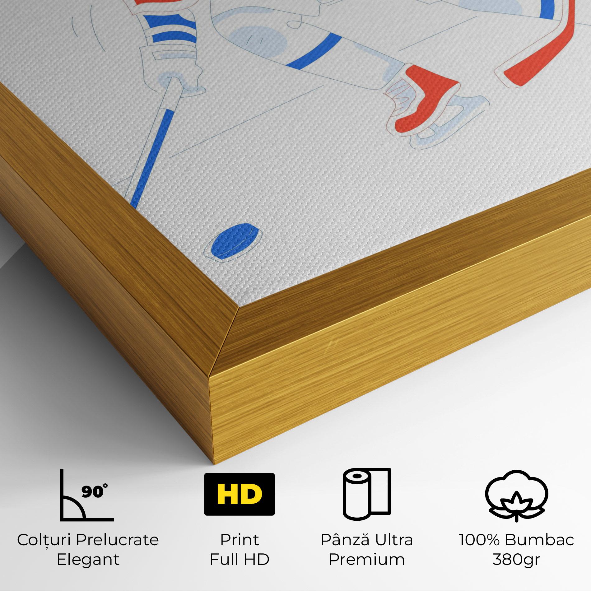 Tablou Canvas Orange Blue Hockey mockup 4