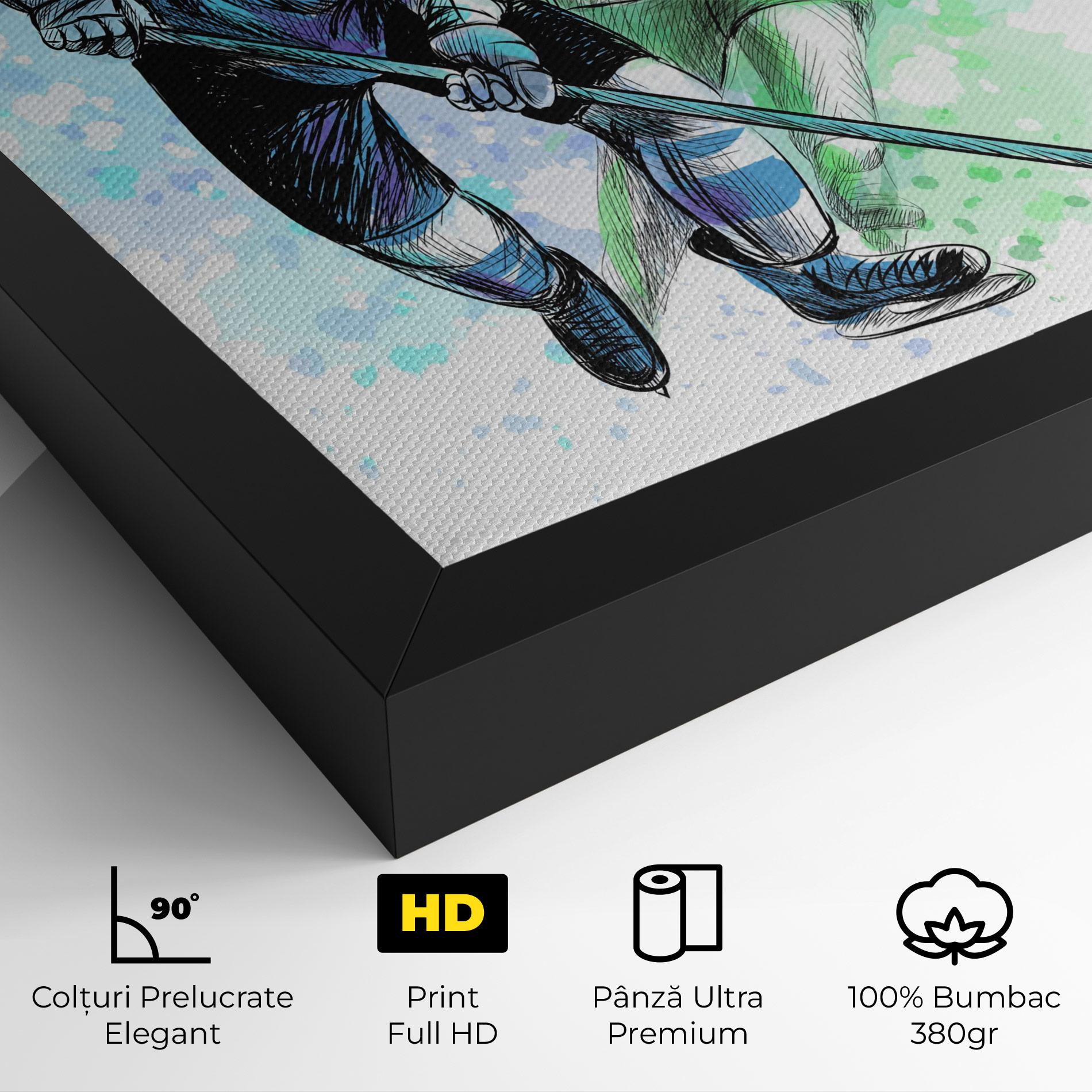 Tablou Canvas Green Blue Hockey mockup 4