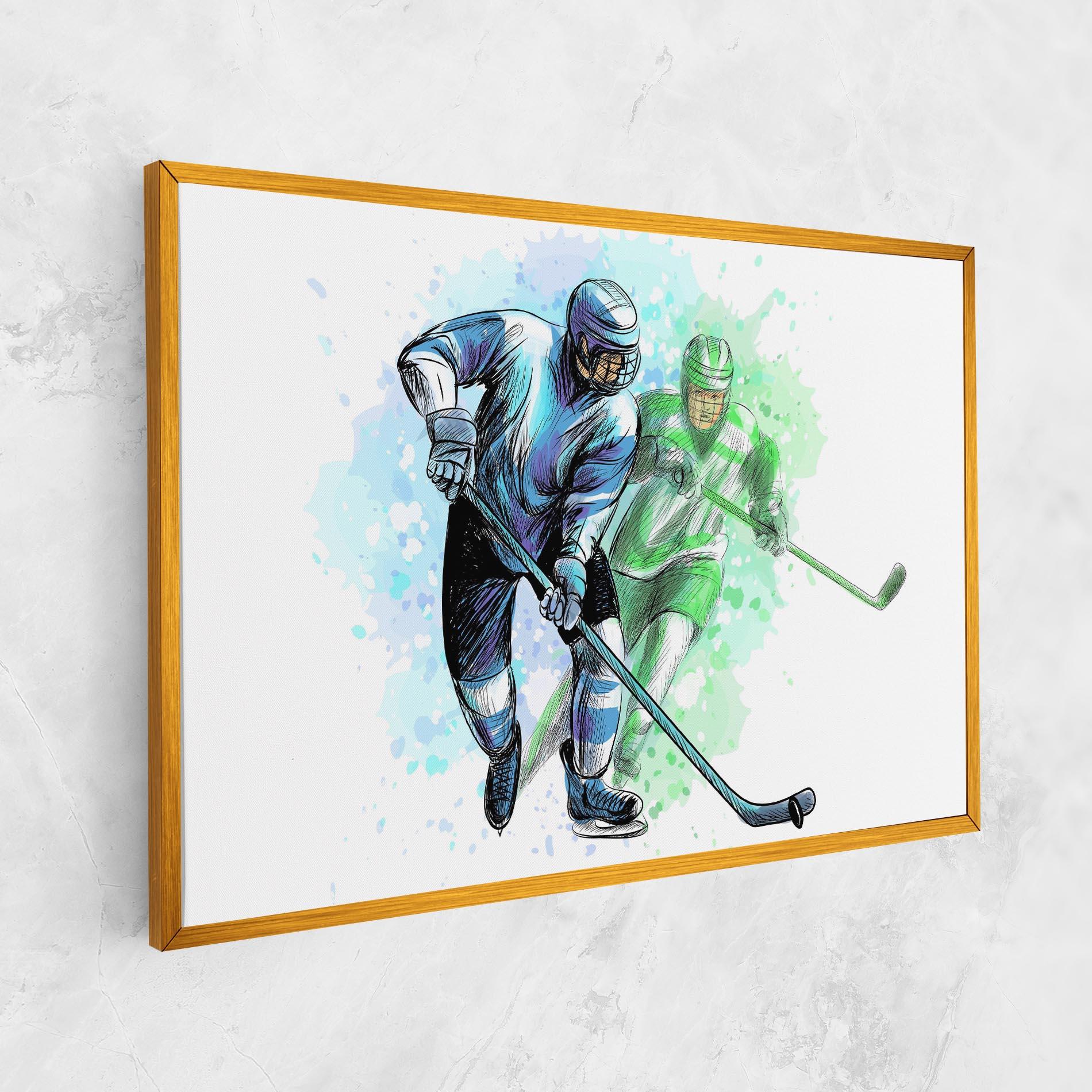 Tablou Canvas Green Blue Hockey mockup 1
