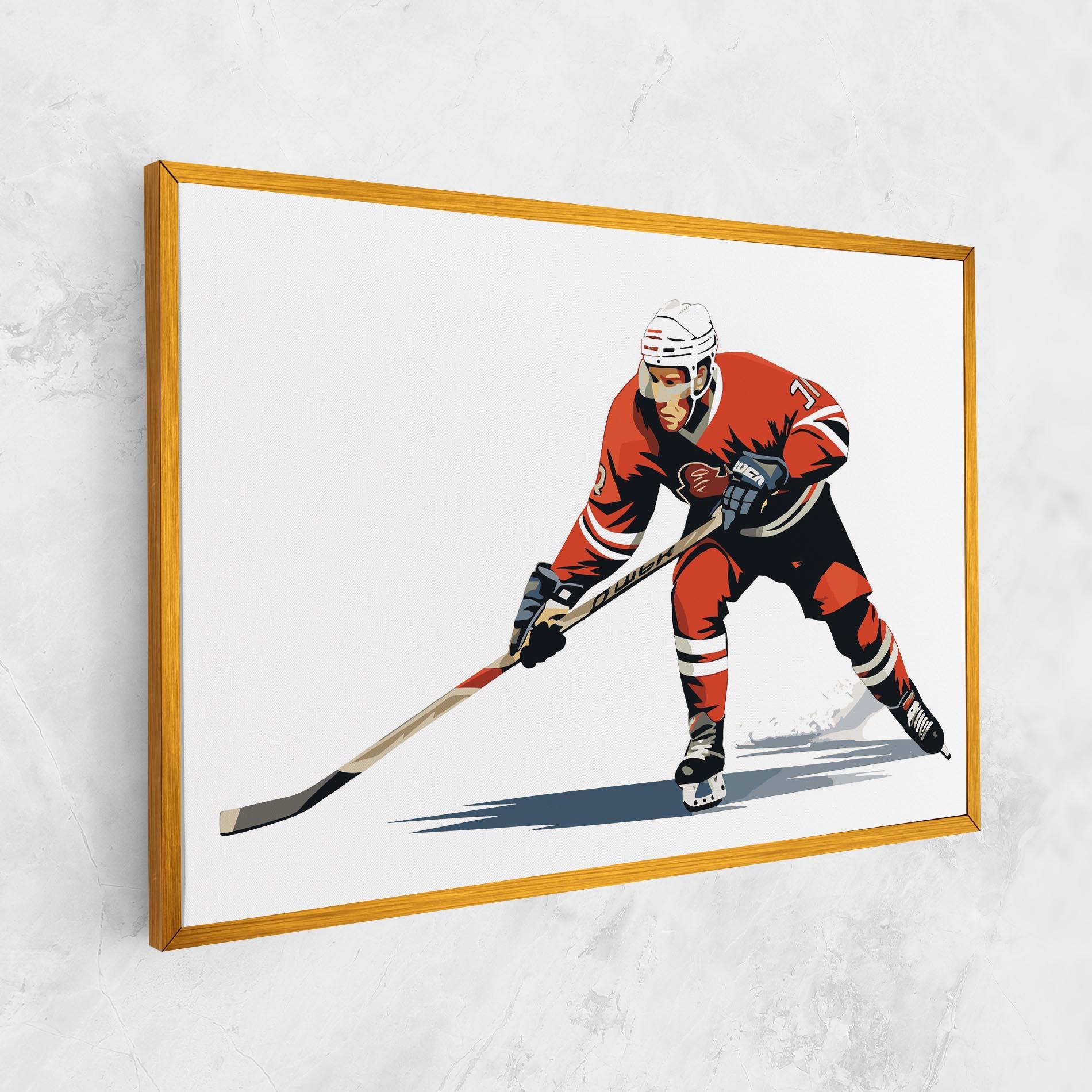 Tablou Canvas Hockey Orange Player mockup 1