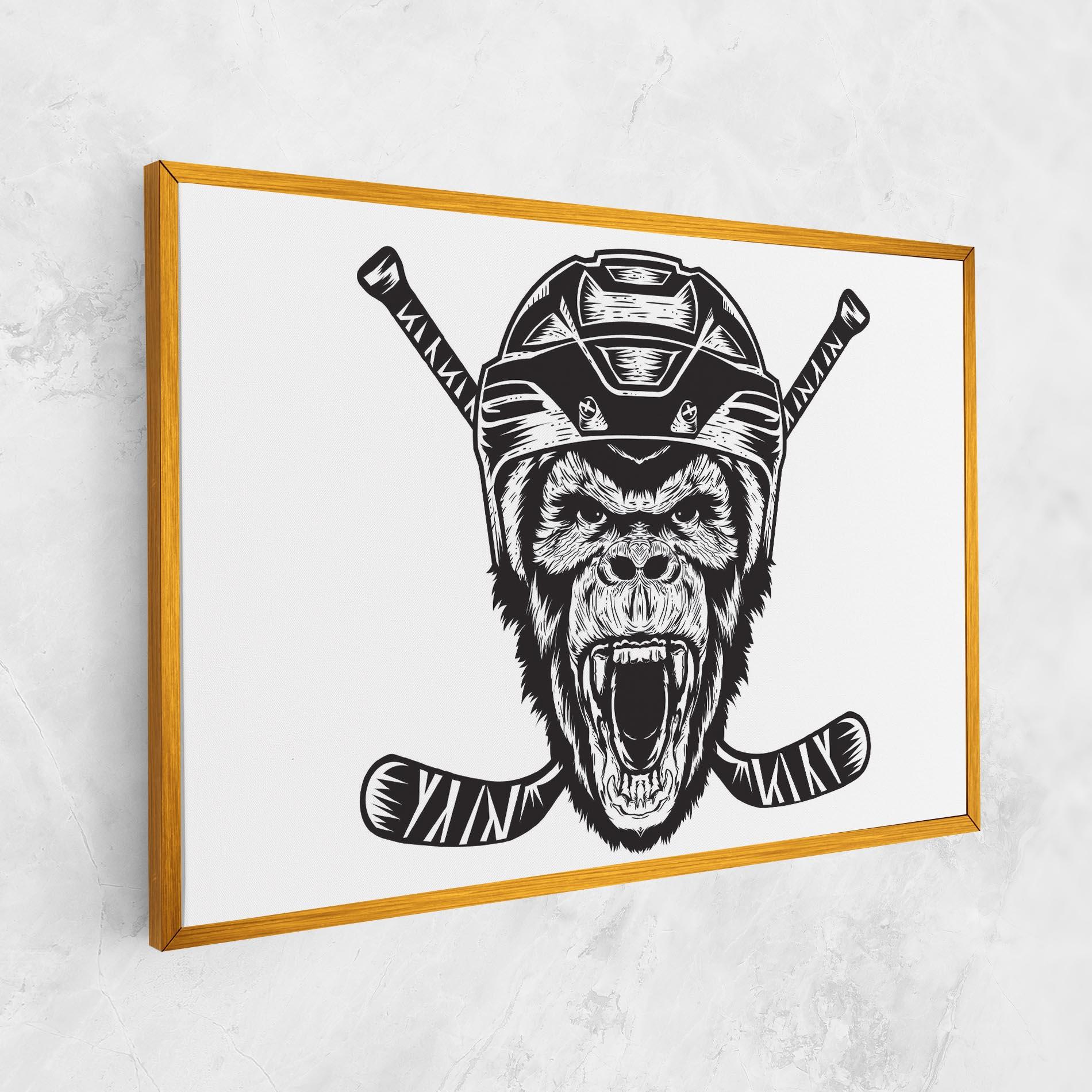 Tablou Canvas Monkey Hockey mockup 1