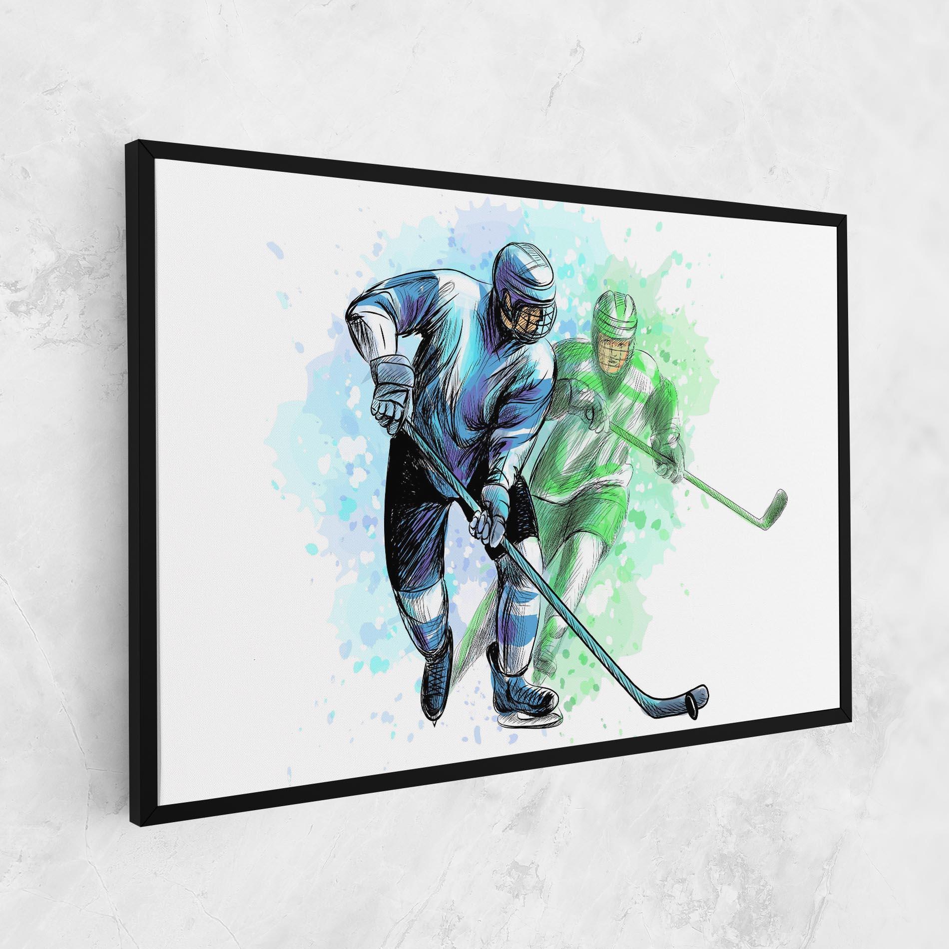 Tablou Canvas Green Blue Hockey mockup 1