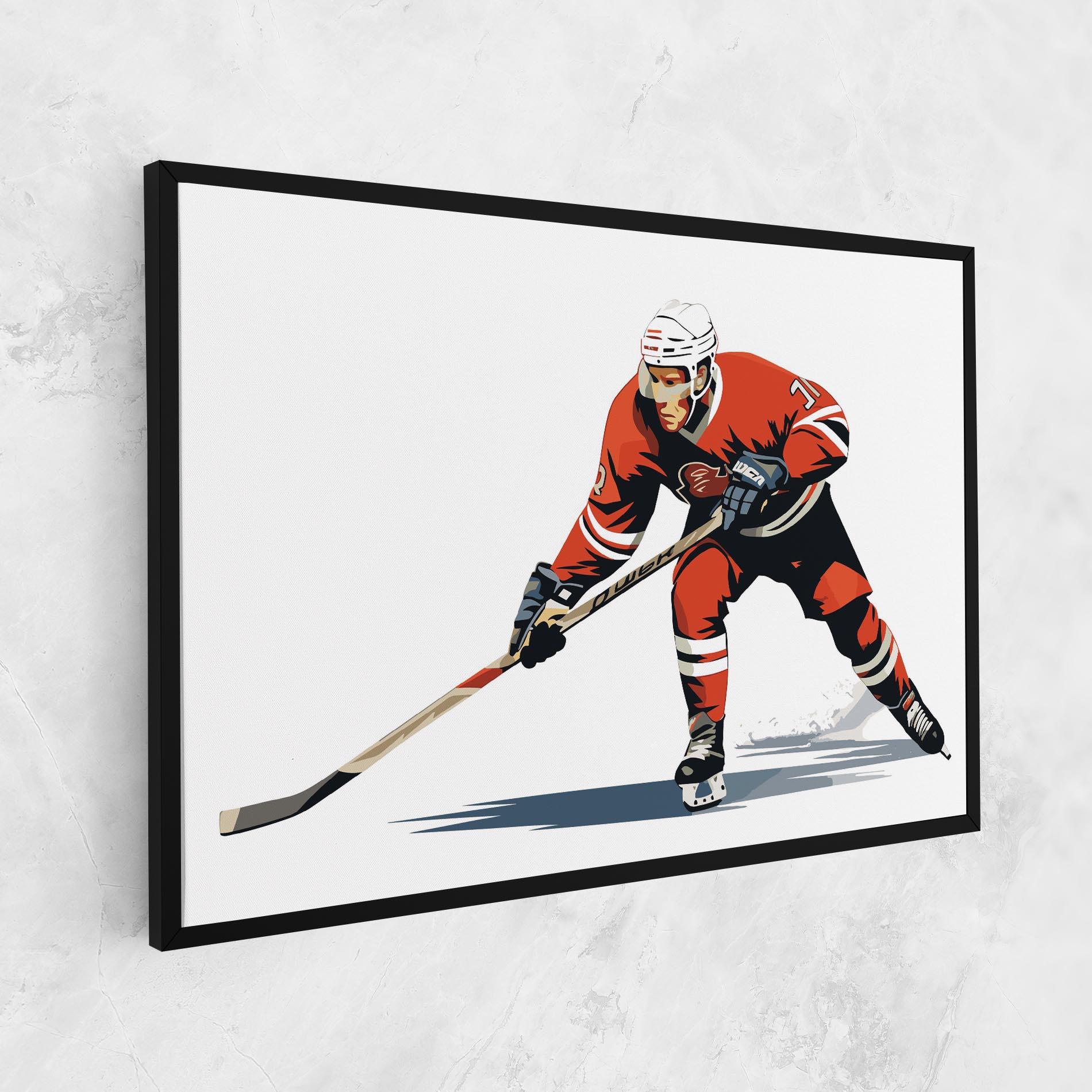 Tablou Canvas Hockey Orange Player mockup 1