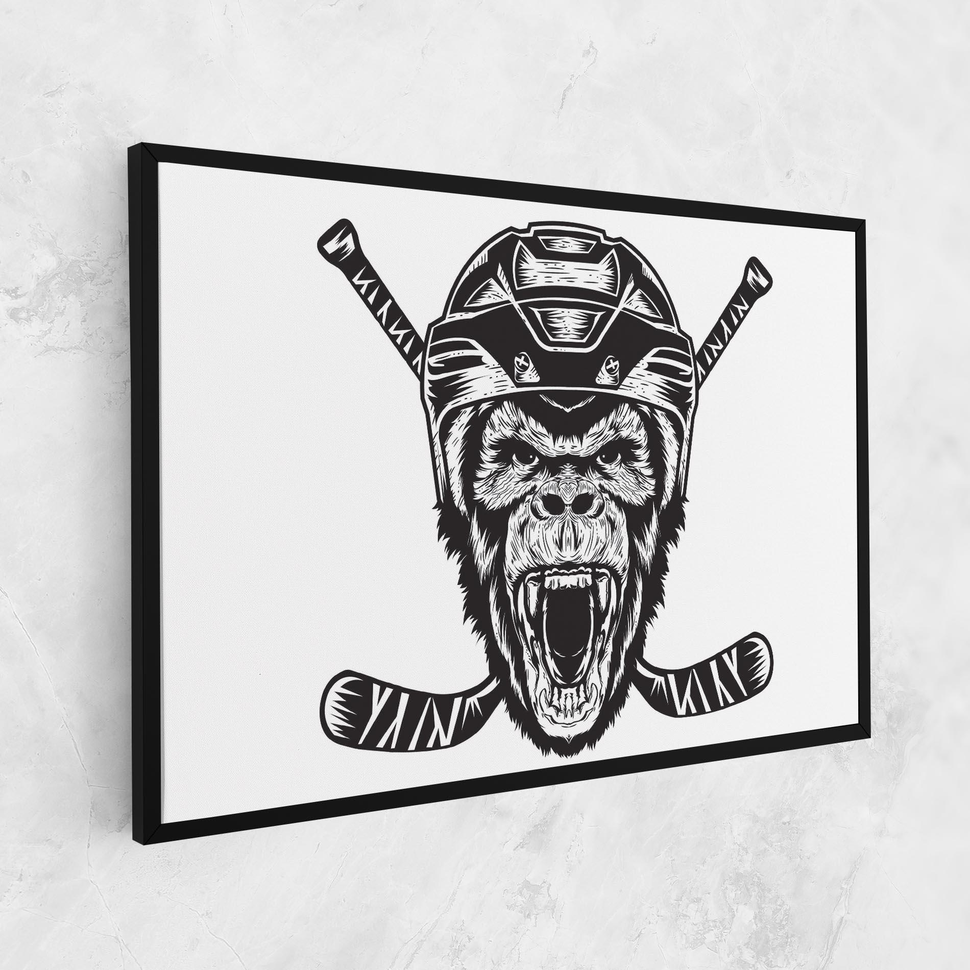 Tablou Canvas Monkey Hockey mockup 1