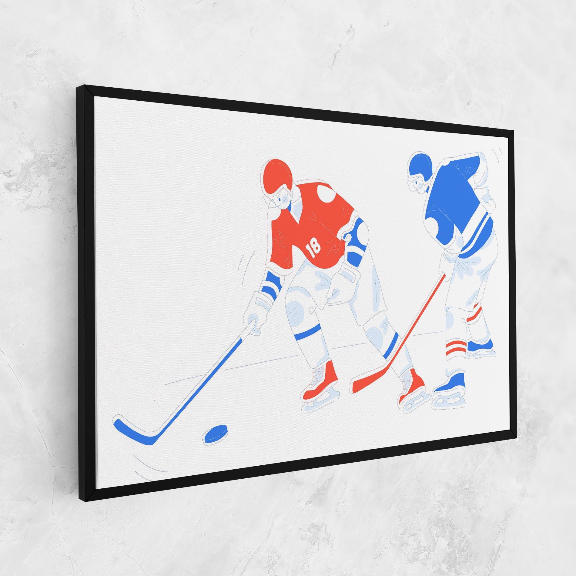Tablou Canvas Orange Blue Hockey mockup 1