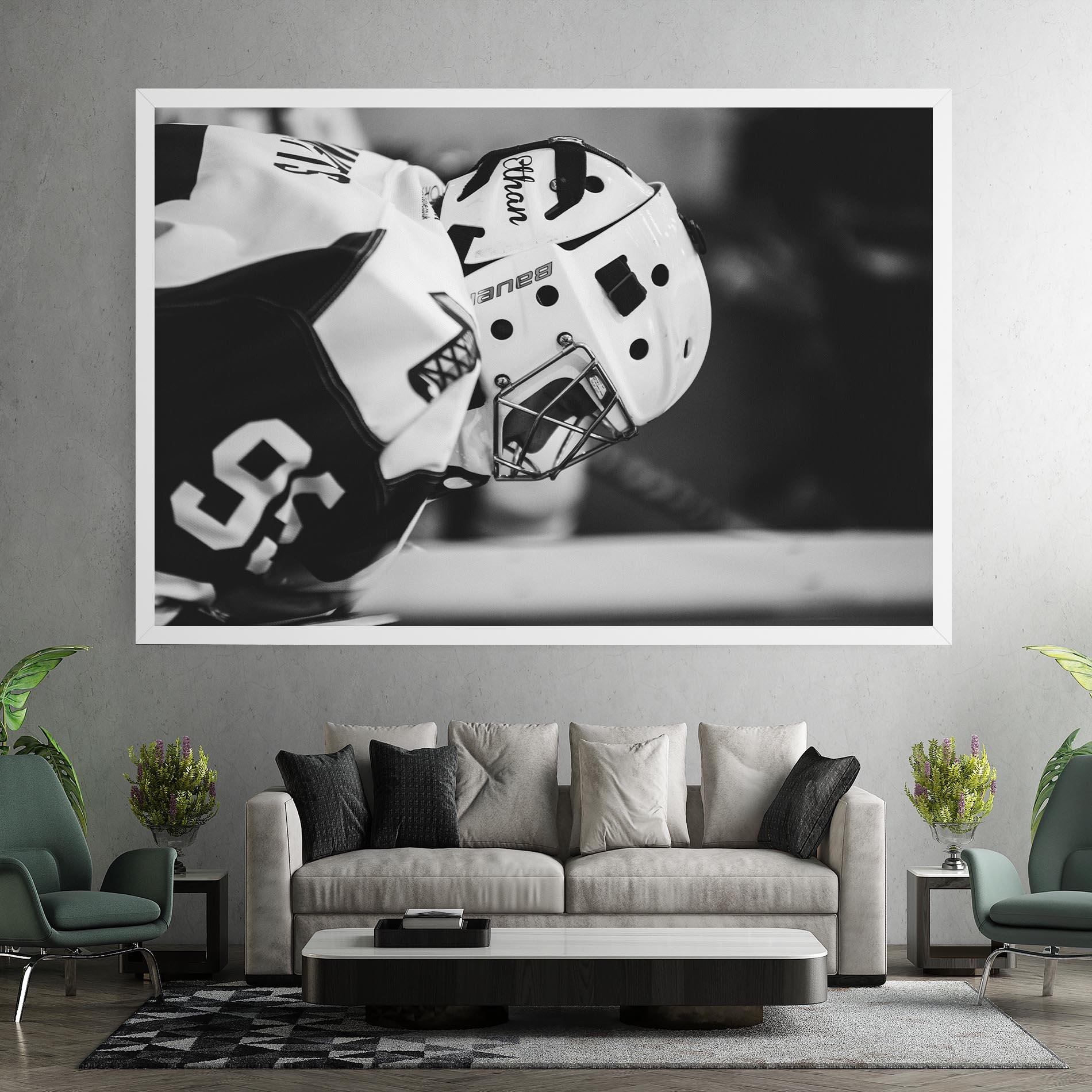 Tablou Canvas Black White Hockey mockup 7