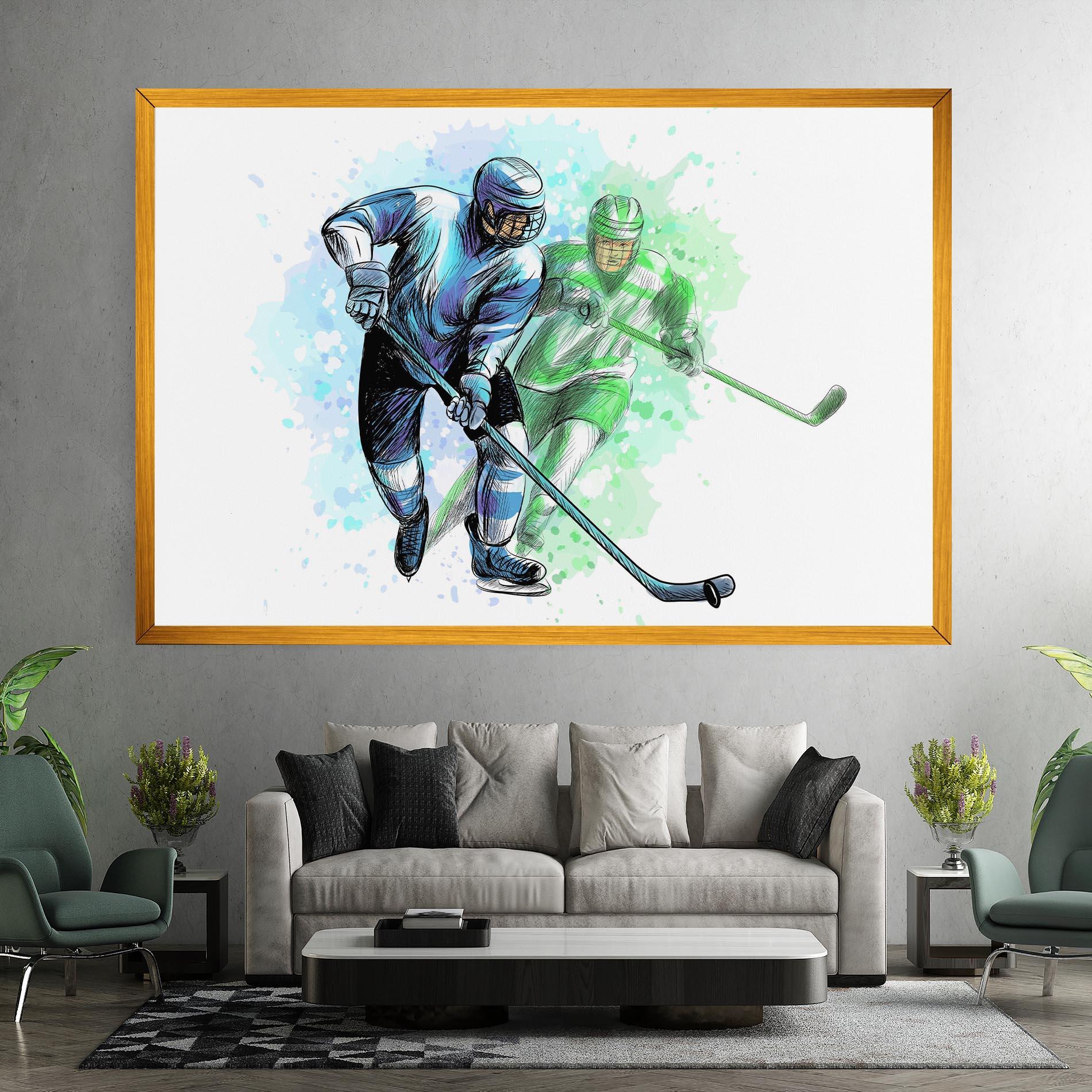 Tablou Canvas Green Blue Hockey mockup 7