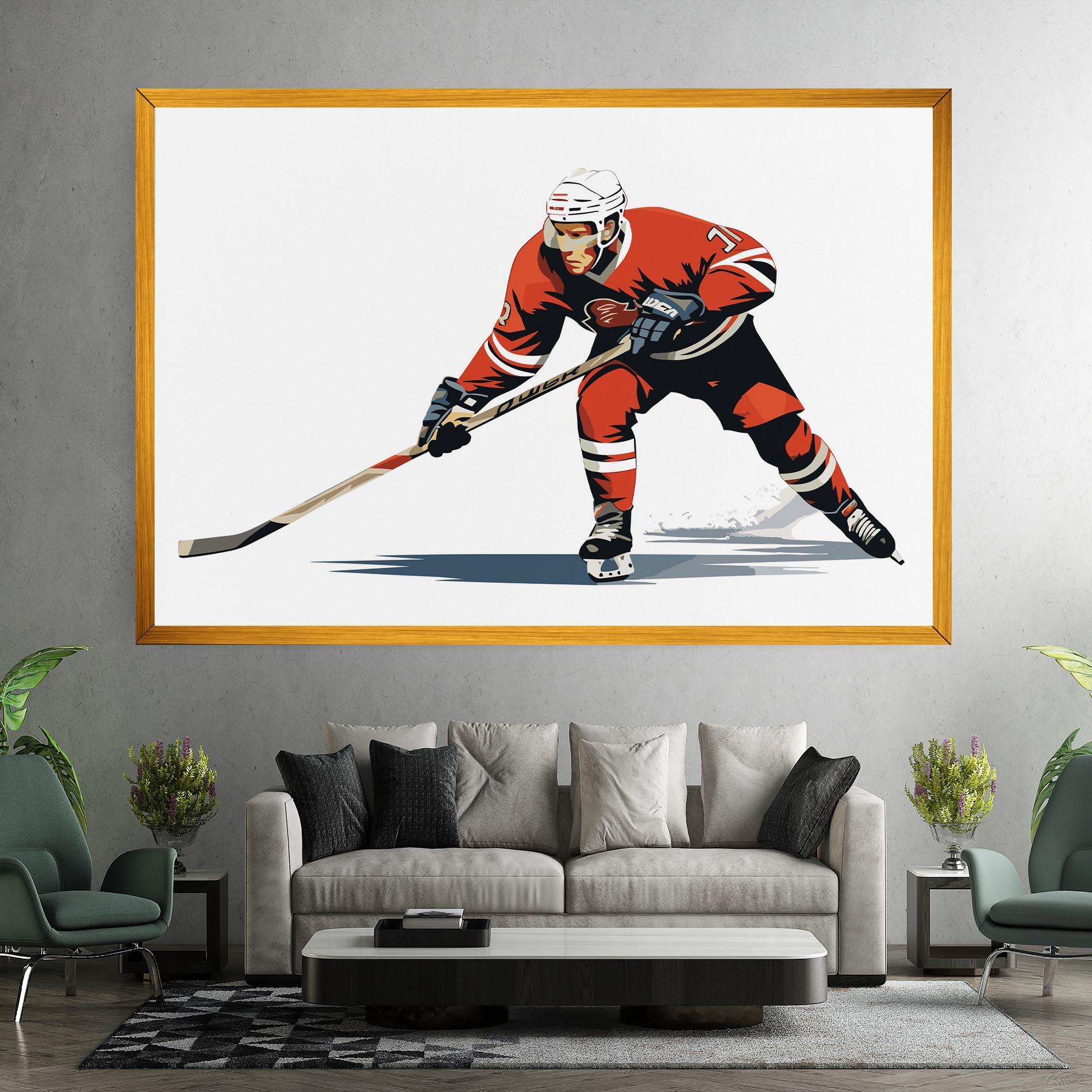 Tablou Canvas Hockey Orange Player mockup 7