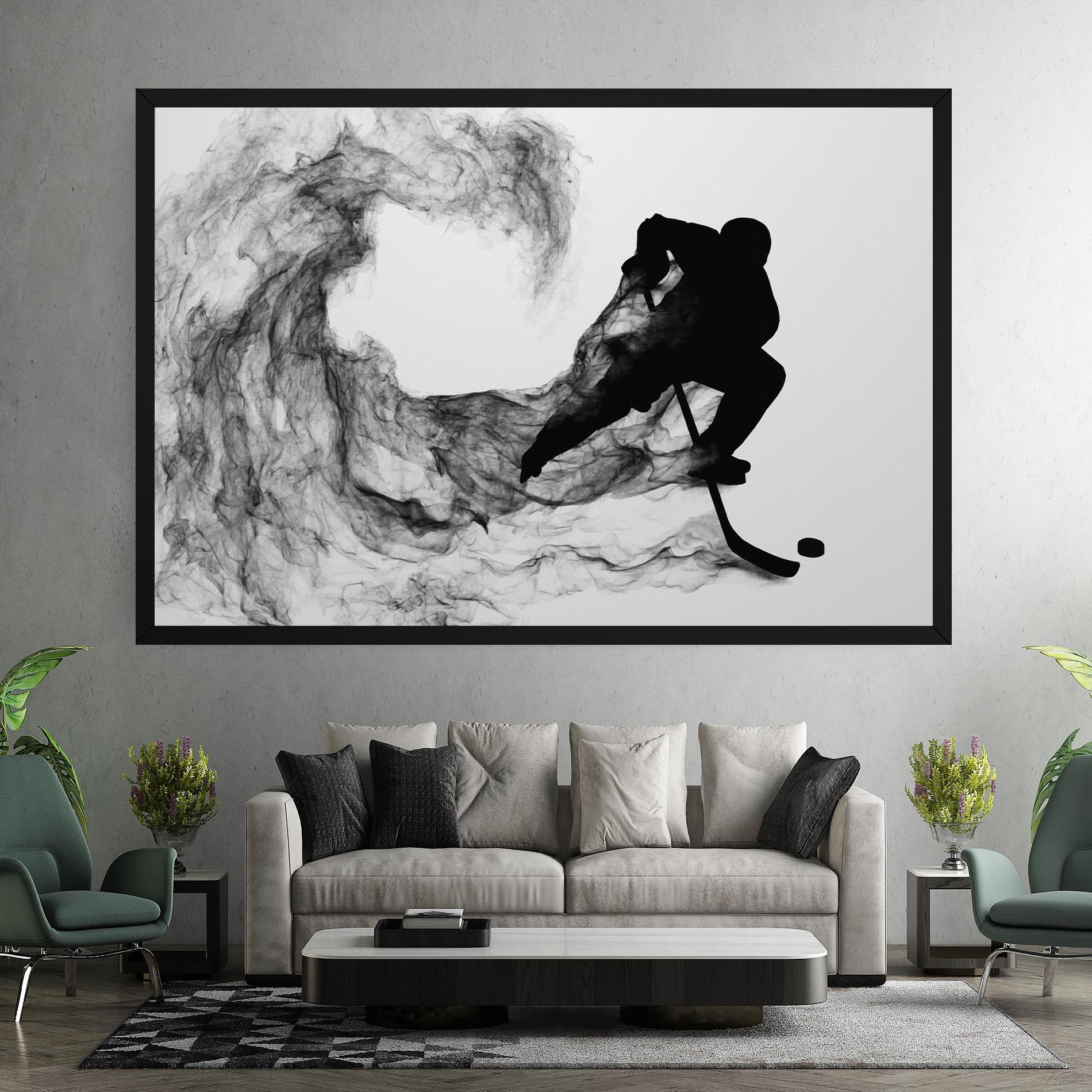 Tablou Canvas Black Smoke Hockey mockup 7